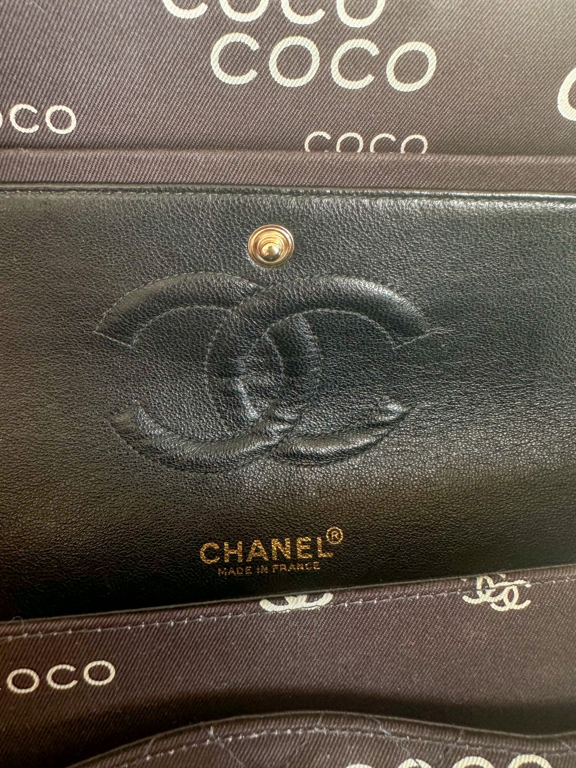 Chanel Black & White Coco Logo Double Flap Bag - Carly Julia Sells Stuff, LLC