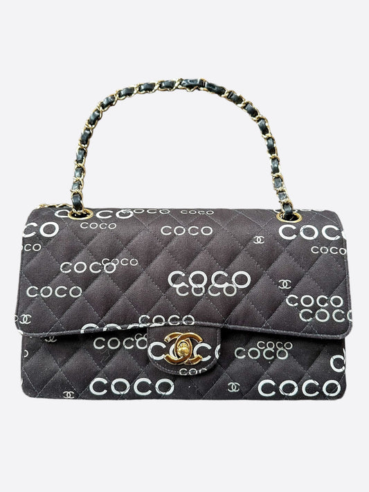 Chanel Black & White Coco Logo Double Flap Bag - Carly Julia Sells Stuff, LLC