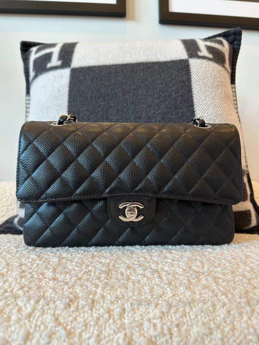 CHANEL Caviar Medium Double Flap Black SHW - Carly Julia Sells Stuff, LLC