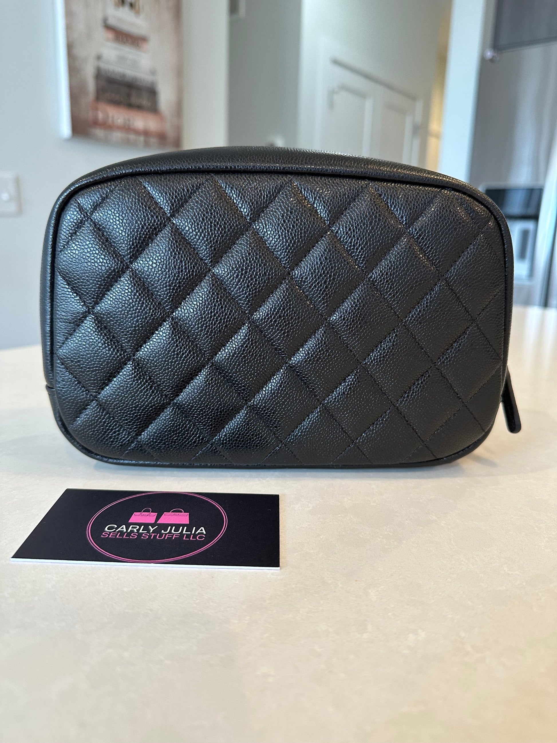 CHANEL Caviar Quilted Curvy Pouch - Carly Julia Sells Stuff, LLC