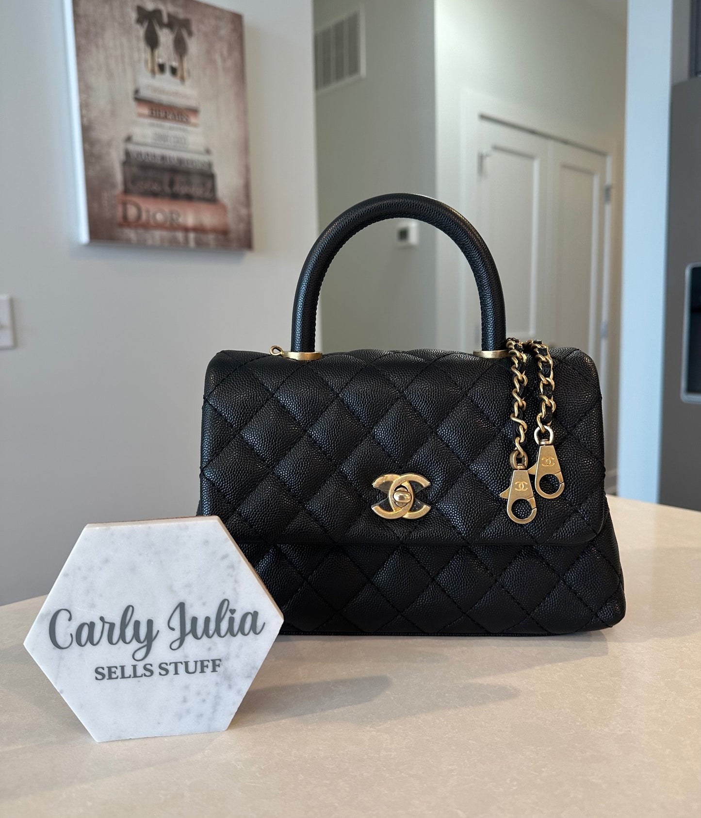 CHANEL Mini Black Caviar Coco Handle - Carly Julia Sells Stuff, LLC