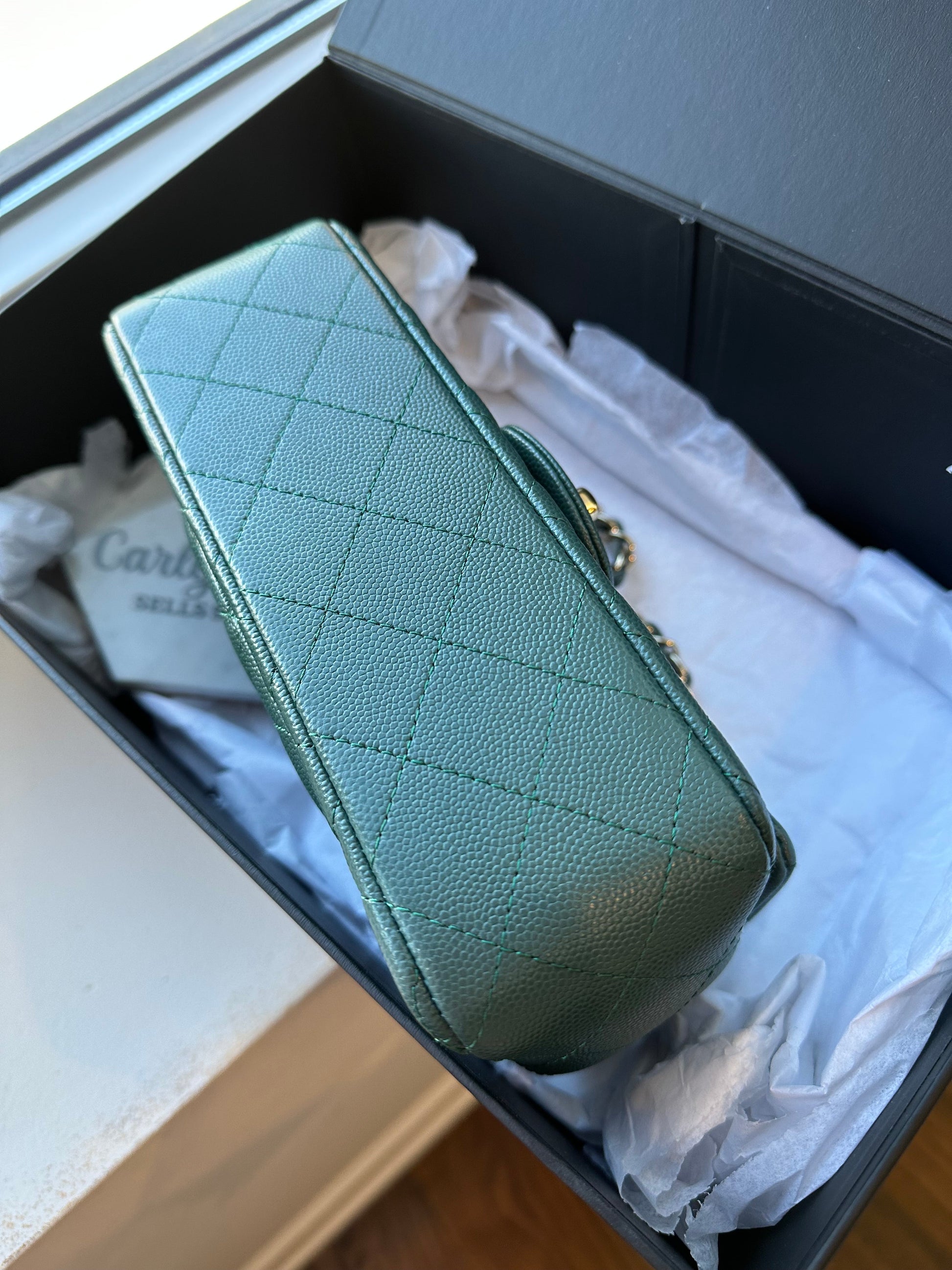 CHANEL Mini Caviar Green Turquoise 17B Flap Bag - Carly Julia Sells Stuff, LLC