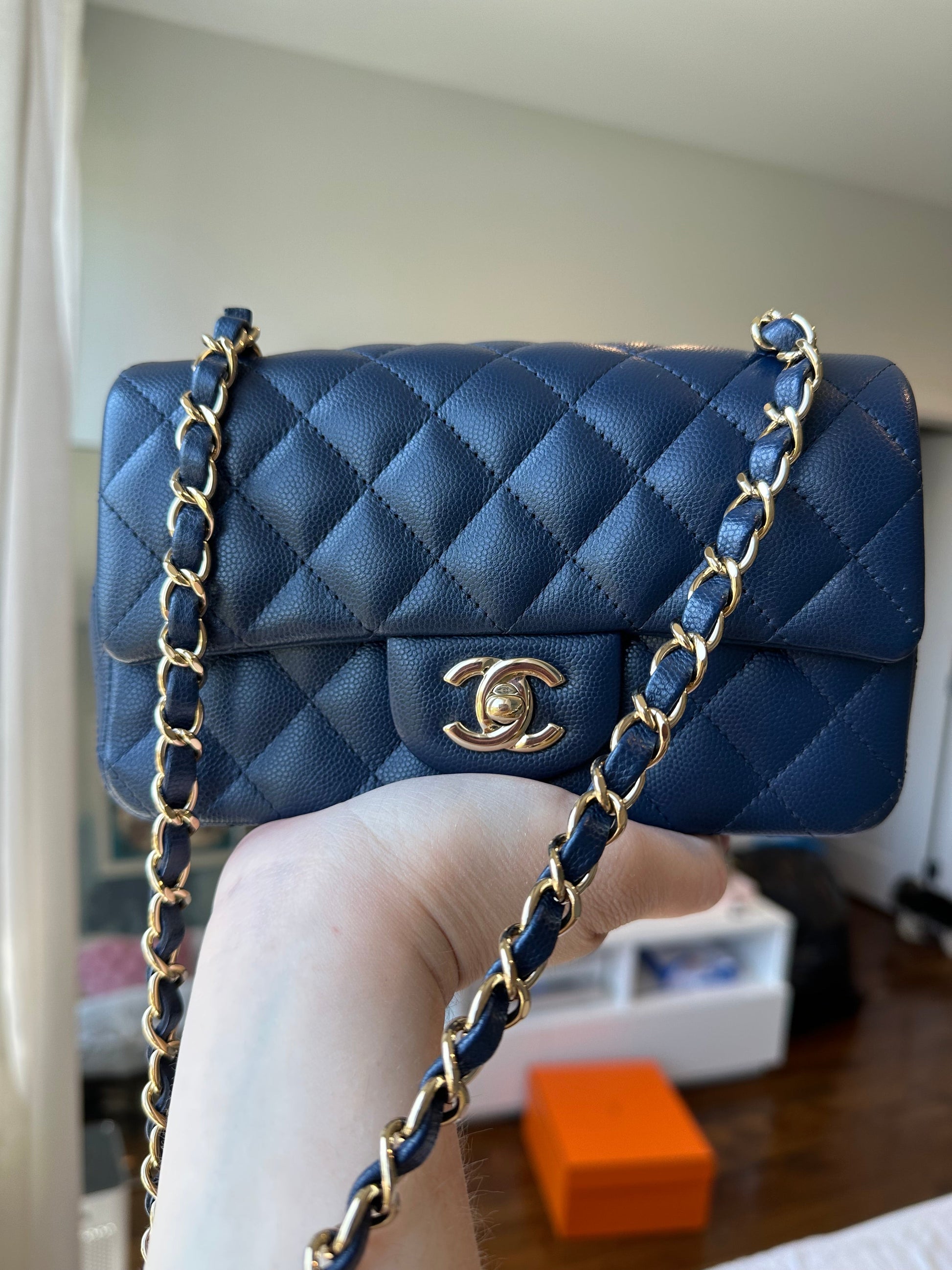 CHANEL Mini Caviar Navy GHW - Carly Julia Sells Stuff, LLC