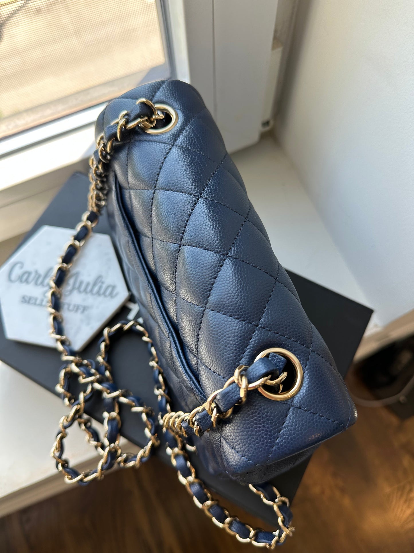 CHANEL Mini Caviar Navy GHW - Carly Julia Sells Stuff, LLC