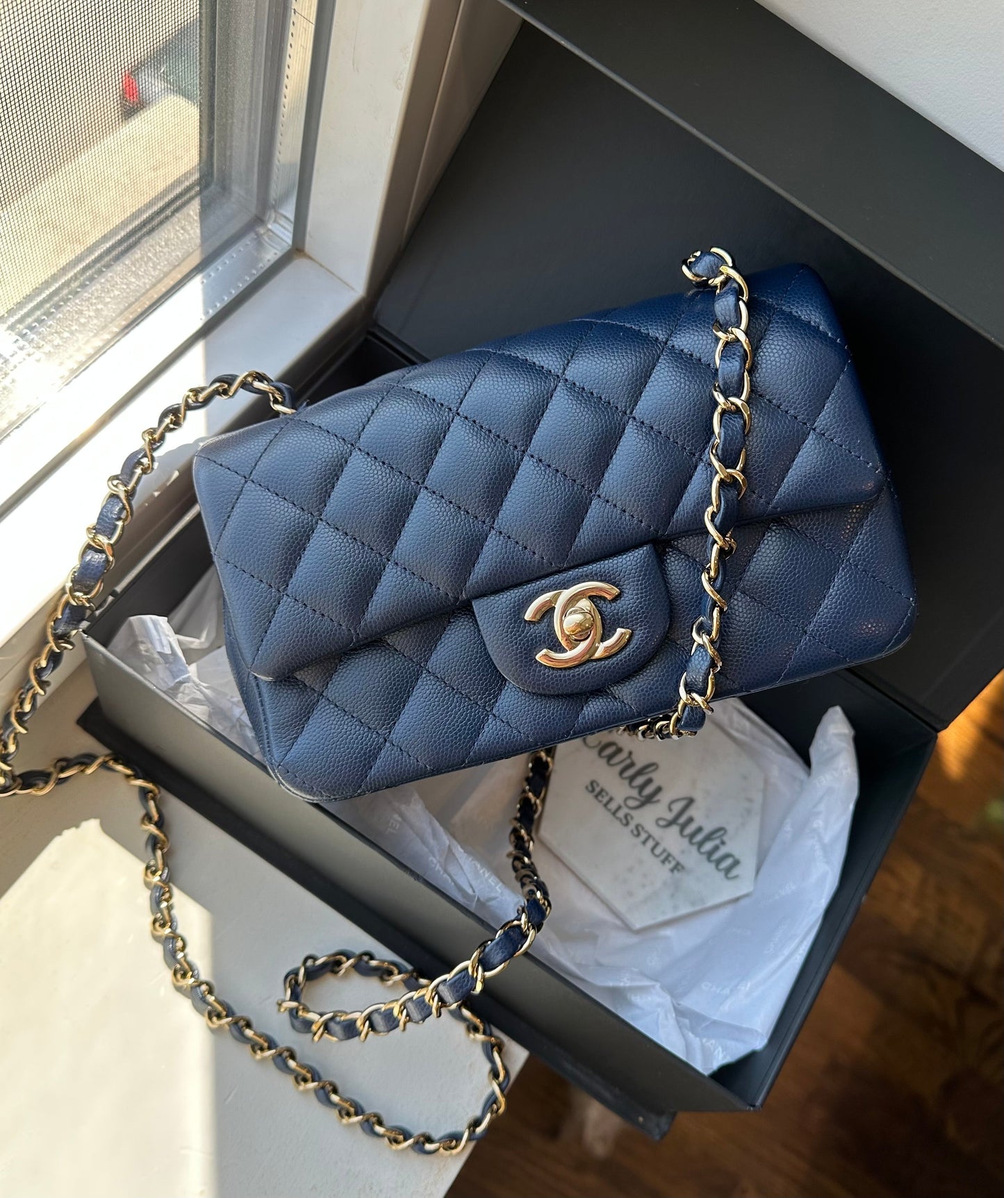 CHANEL Mini Caviar Navy GHW - Carly Julia Sells Stuff, LLC