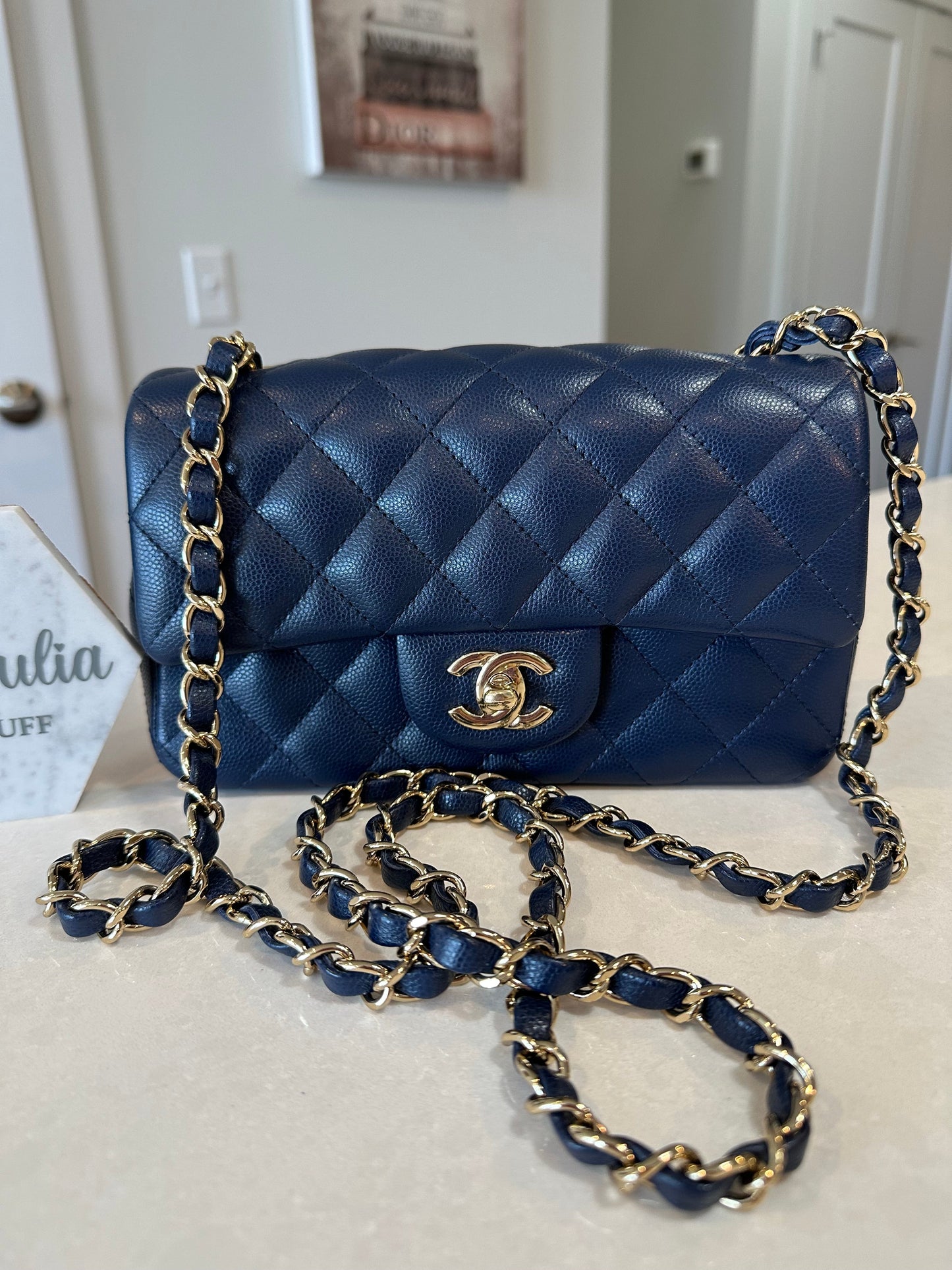 CHANEL Mini Caviar Navy GHW - Carly Julia Sells Stuff, LLC