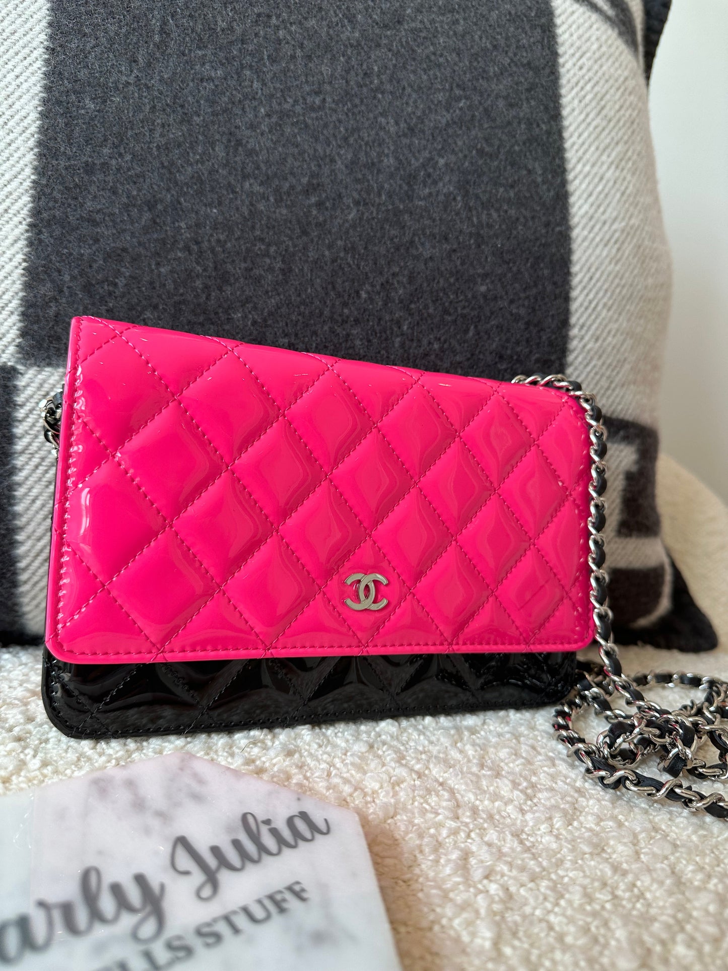 CHANEL Patent Bicolor Wallet On Chain - Carly Julia Sells Stuff, LLC