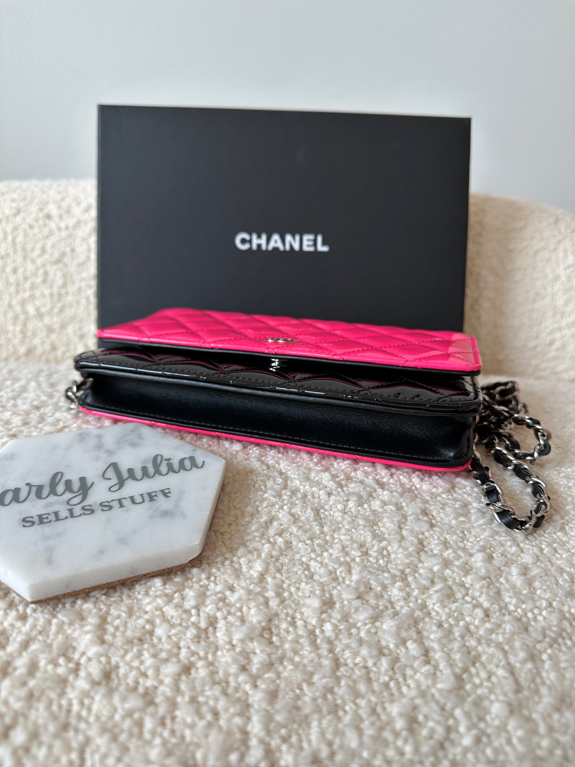 CHANEL Patent Bicolor Wallet On Chain - Carly Julia Sells Stuff, LLC