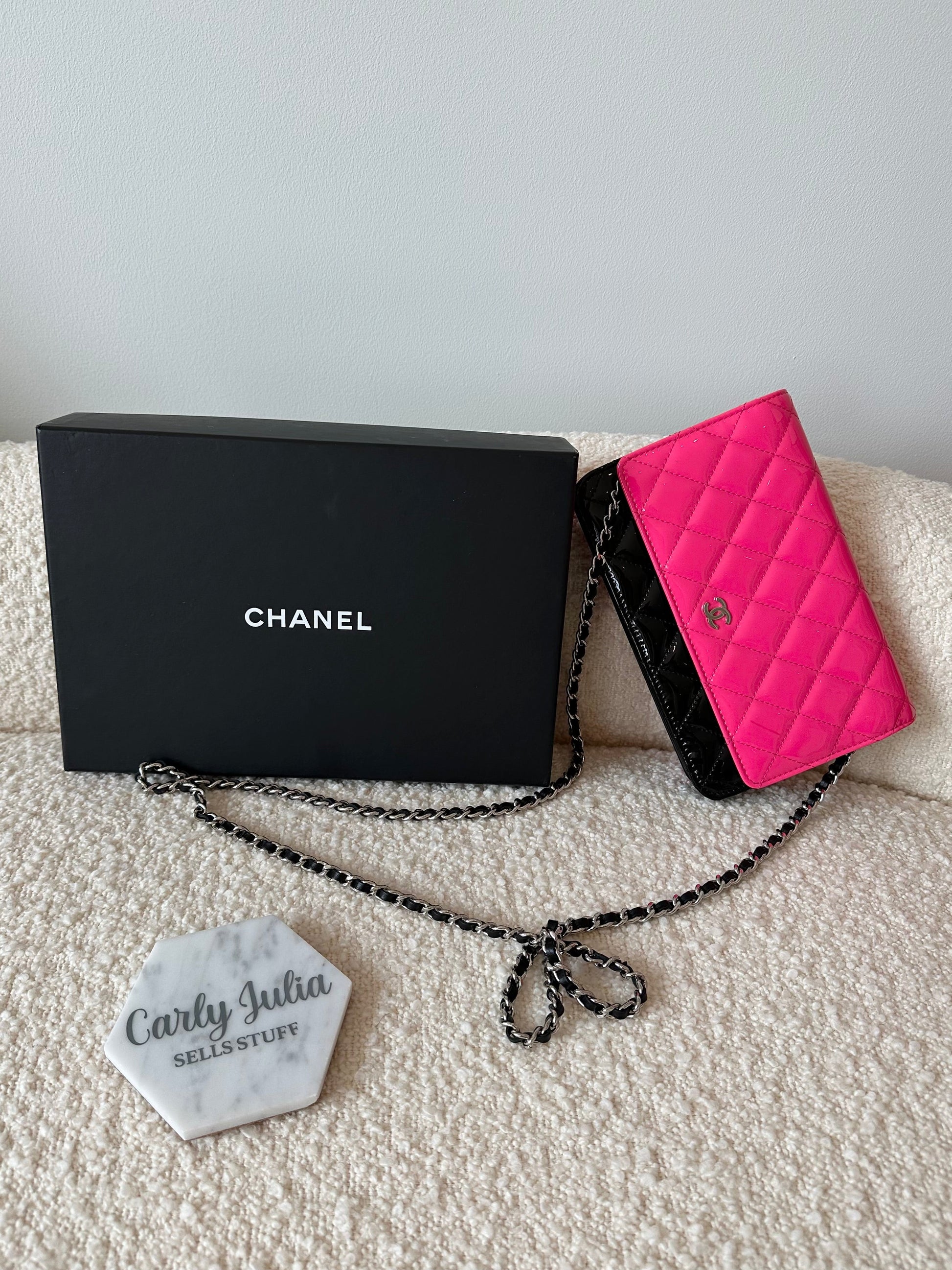 CHANEL Patent Bicolor Wallet On Chain - Carly Julia Sells Stuff, LLC