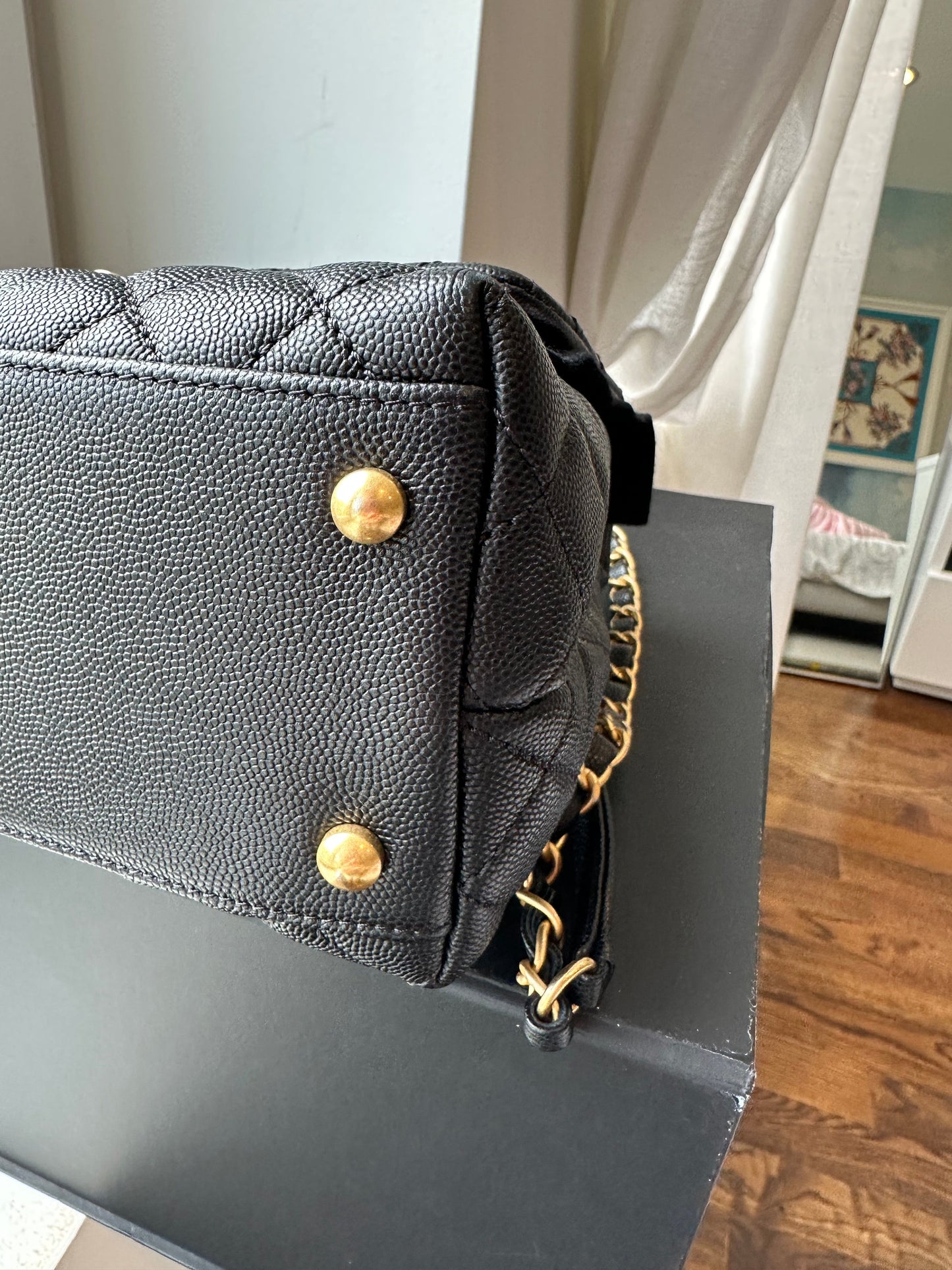 CHANEL Small (New Medium) Caviar Coco Handle Black GHW - Carly Julia Sells Stuff, LLC