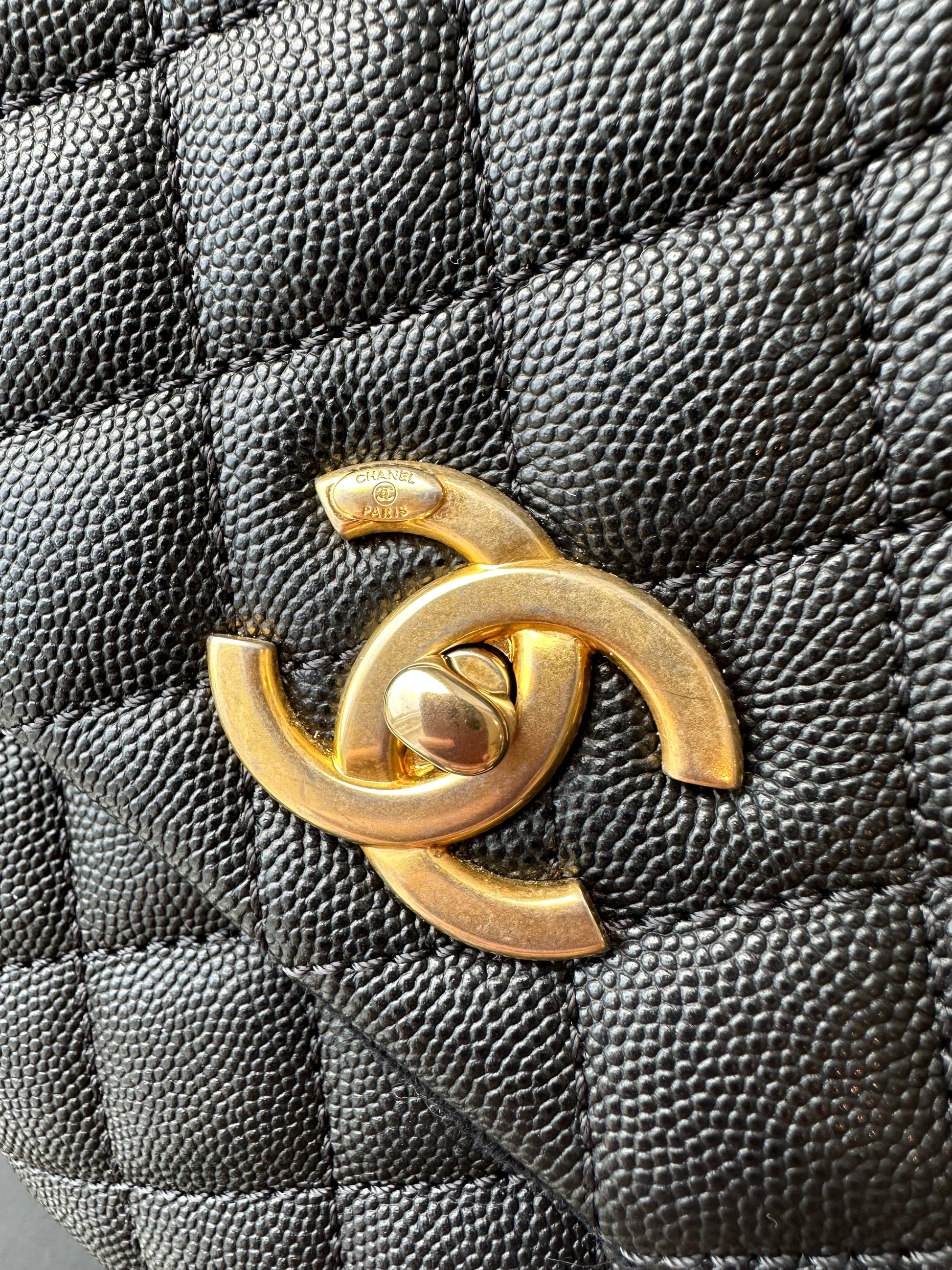 CHANEL Small (New Medium) Caviar Coco Handle Black GHW - Carly Julia Sells Stuff, LLC