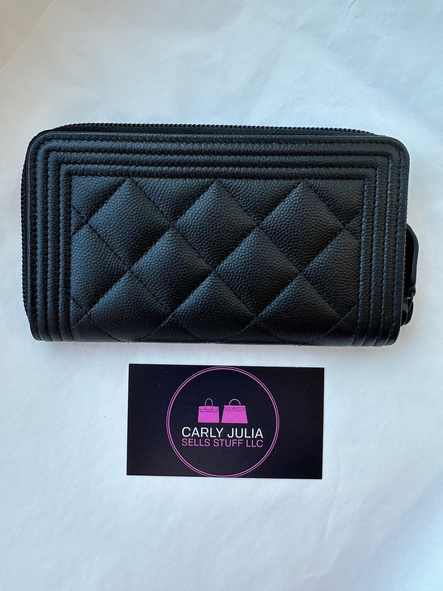 CHANEL So Black Boy Long Zip Around Wallet - Carly Julia Sells Stuff, LLC