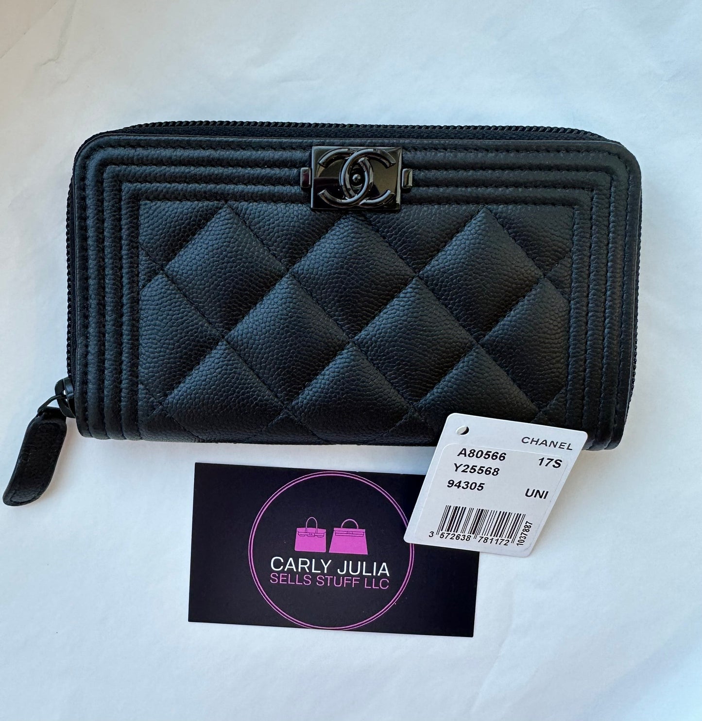 CHANEL So Black Boy Long Zip Around Wallet - Carly Julia Sells Stuff, LLC