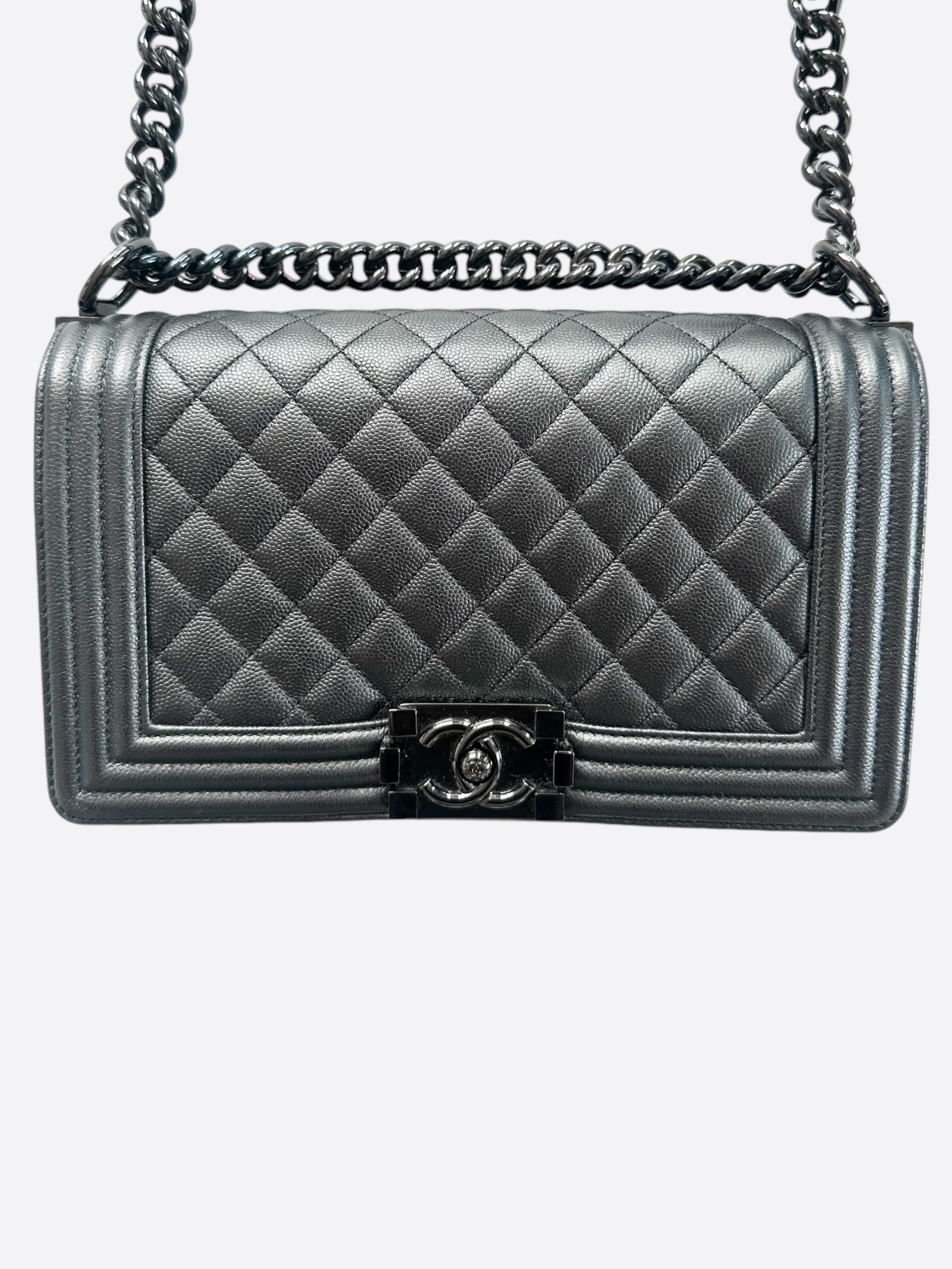 Chanel So Black Calfskin Quilted Medium Boy Bag - Carly Julia Sells Stuff, LLC