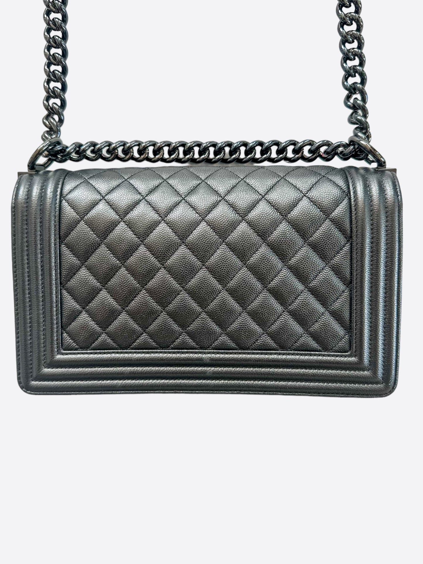 Chanel So Black Calfskin Quilted Medium Boy Bag - Carly Julia Sells Stuff, LLC