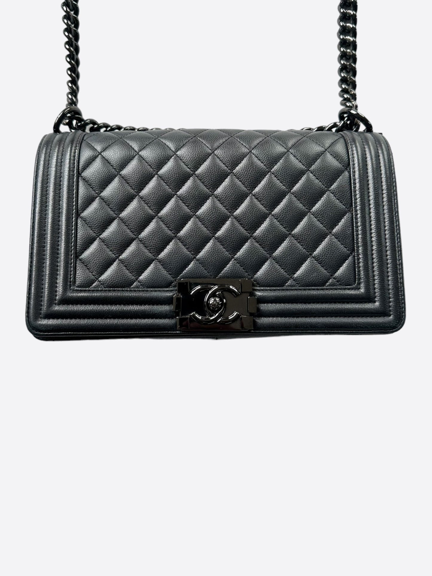 Chanel So Black Calfskin Quilted Small Boy Bag - Carly Julia Sells Stuff, LLC