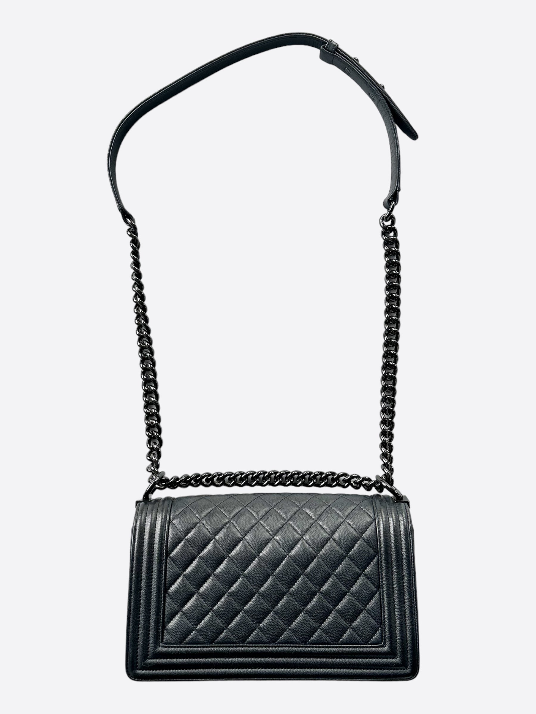 Chanel So Black Calfskin Quilted Small Boy Bag - Carly Julia Sells Stuff, LLC