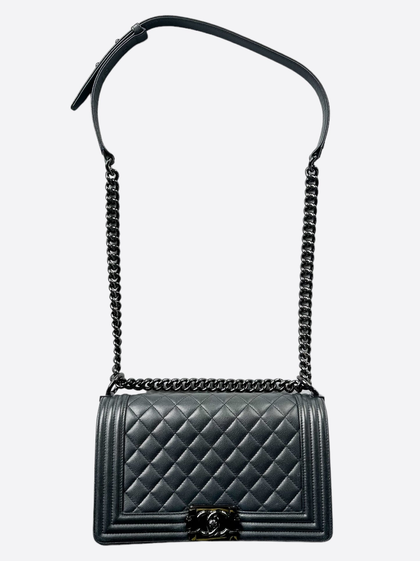 Chanel So Black Calfskin Quilted Small Boy Bag - Carly Julia Sells Stuff, LLC