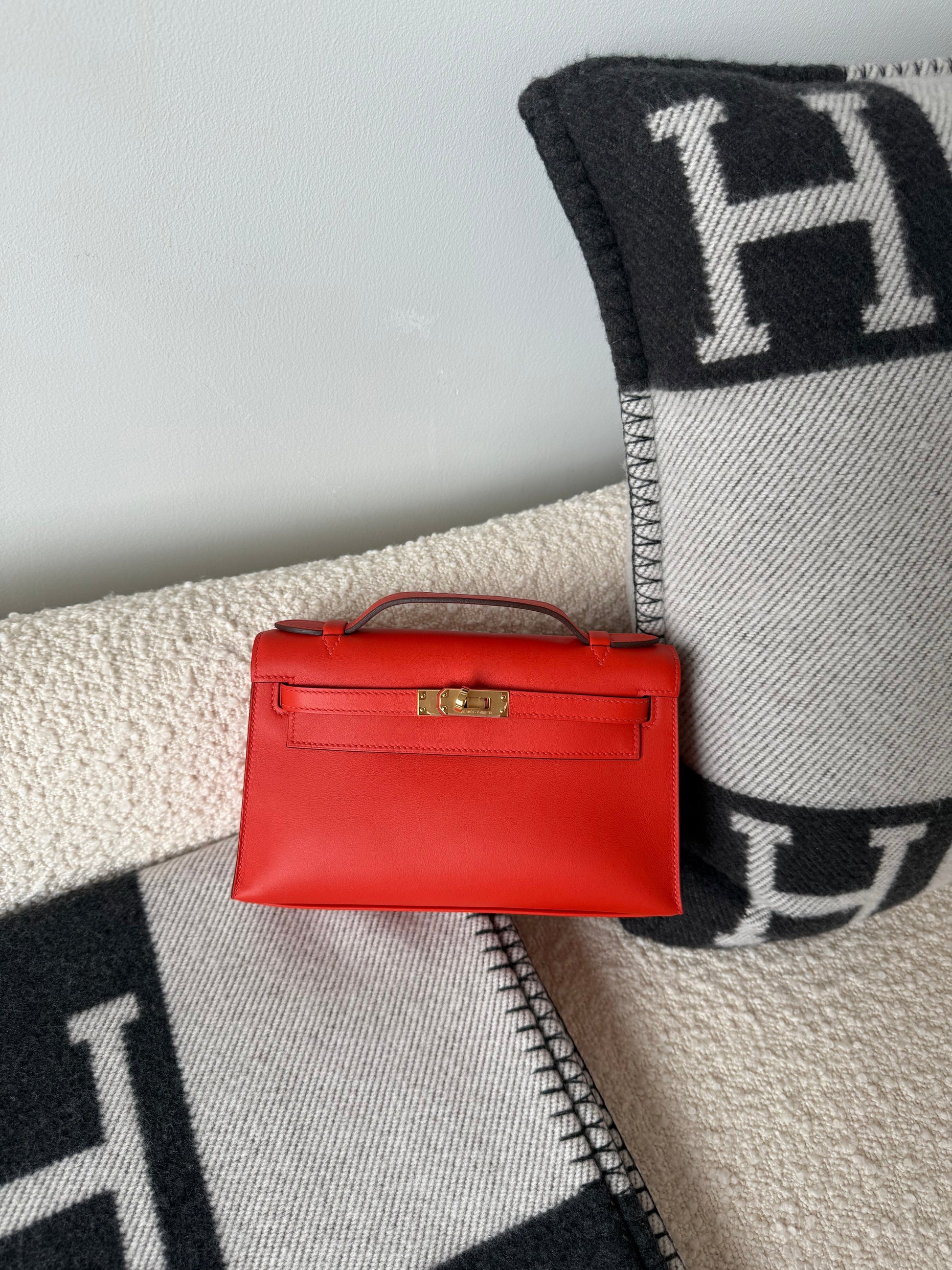 Hermes 2020 Kelly Pochette Capucine GHW - Carly Julia Sells Stuff, LLC