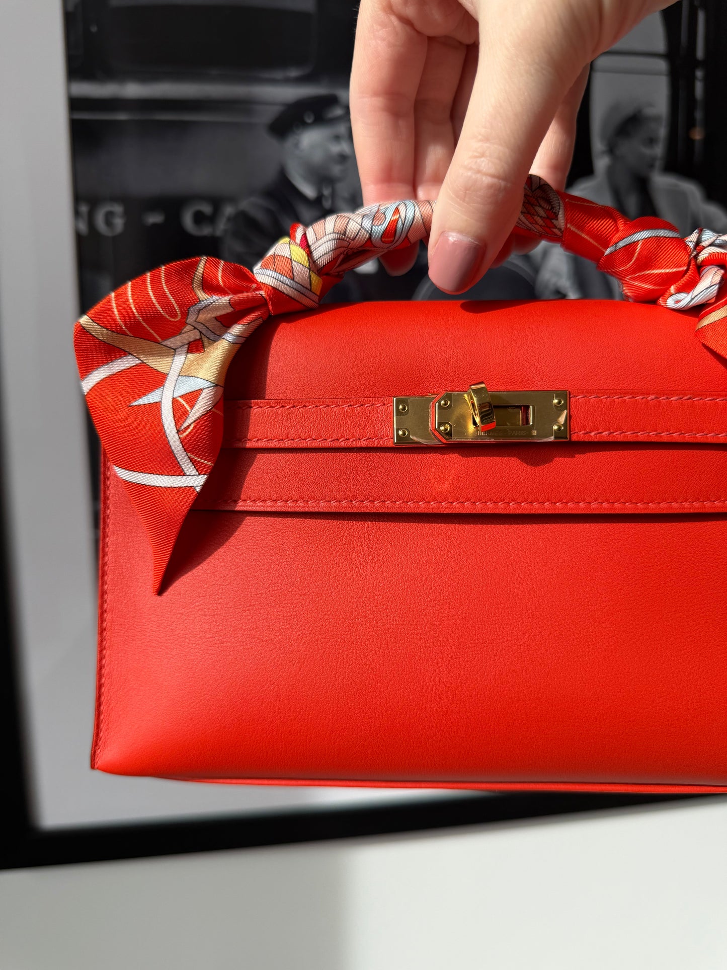 Hermes 2020 Kelly Pochette Capucine GHW - Carly Julia Sells Stuff, LLC