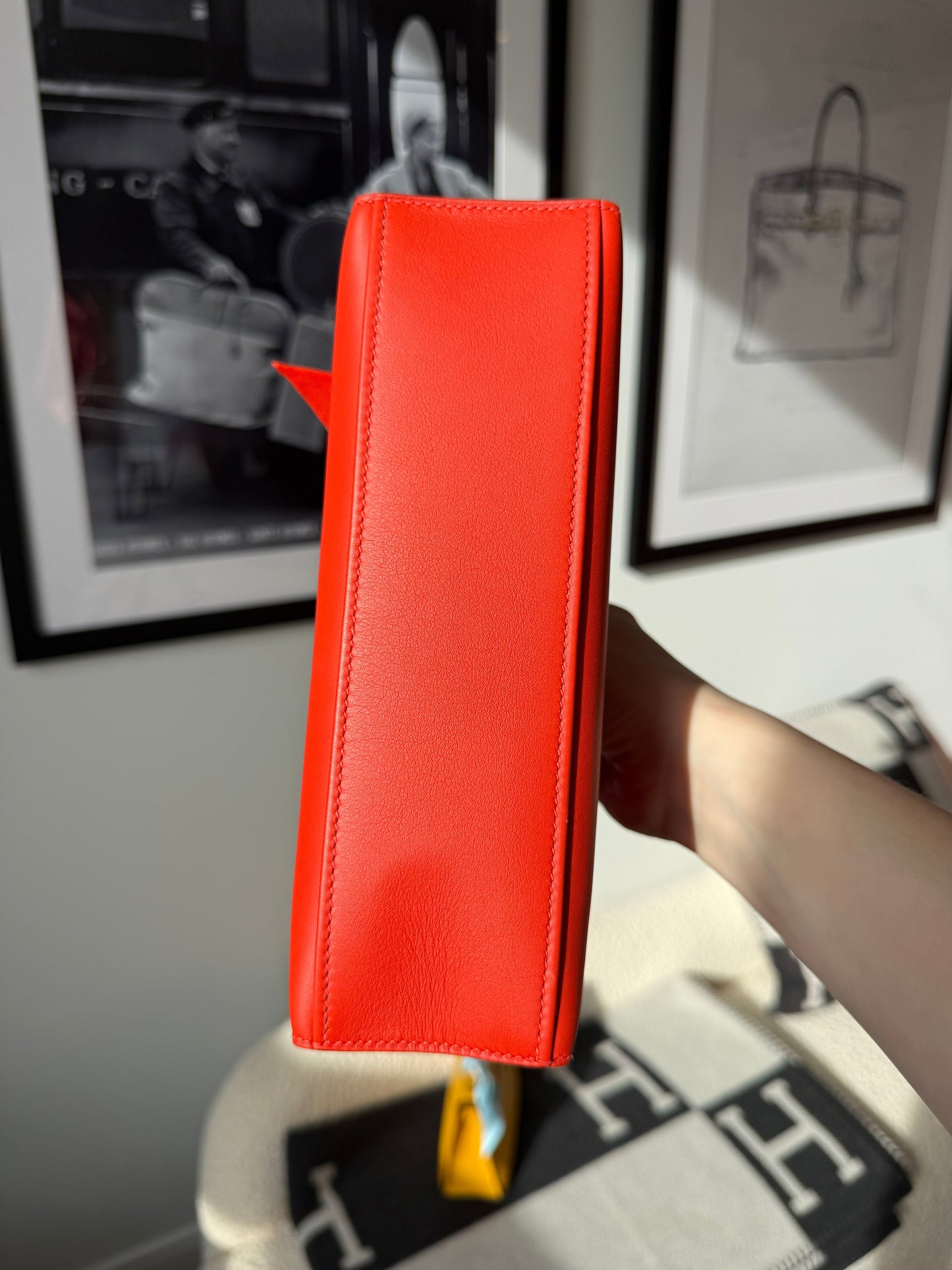 Hermes 2020 Kelly Pochette Capucine GHW - Carly Julia Sells Stuff, LLC