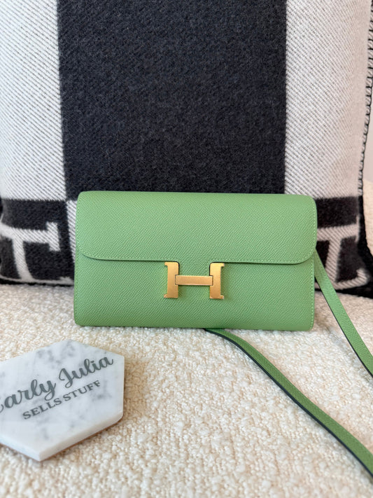 Hermes 2021 Constance ‘To - Go’ Wallet Vert Criquet GHW - Carly Julia Sells Stuff, LLC