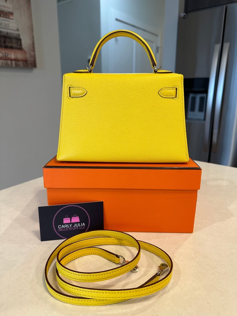 Hermes 2022 Mini Kelly 20 Lime Chèvre PHW - Carly Julia Sells Stuff, LLC