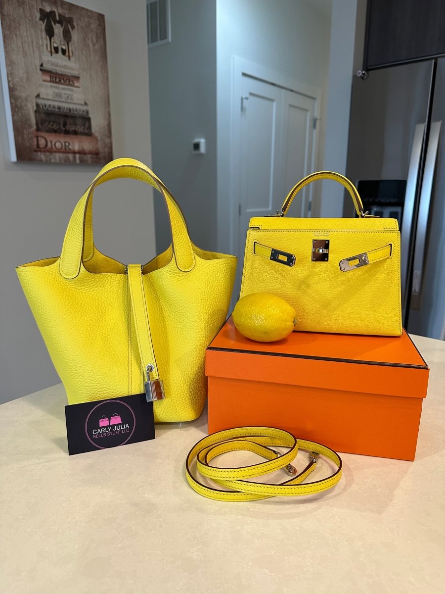 Hermes 2022 Mini Kelly 20 Lime Chèvre PHW - Carly Julia Sells Stuff, LLC