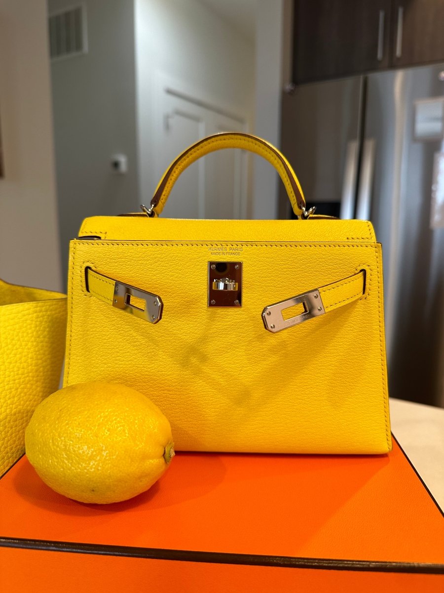 Hermes 2022 Mini Kelly 20 Lime Chèvre PHW - Carly Julia Sells Stuff, LLC