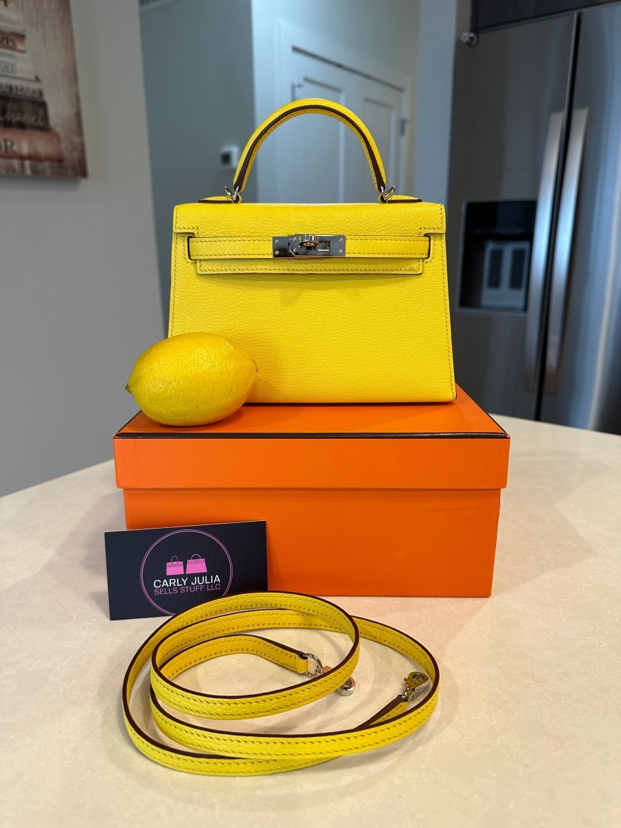 Hermes 2022 Mini Kelly 20 Lime Chèvre PHW - Carly Julia Sells Stuff, LLC