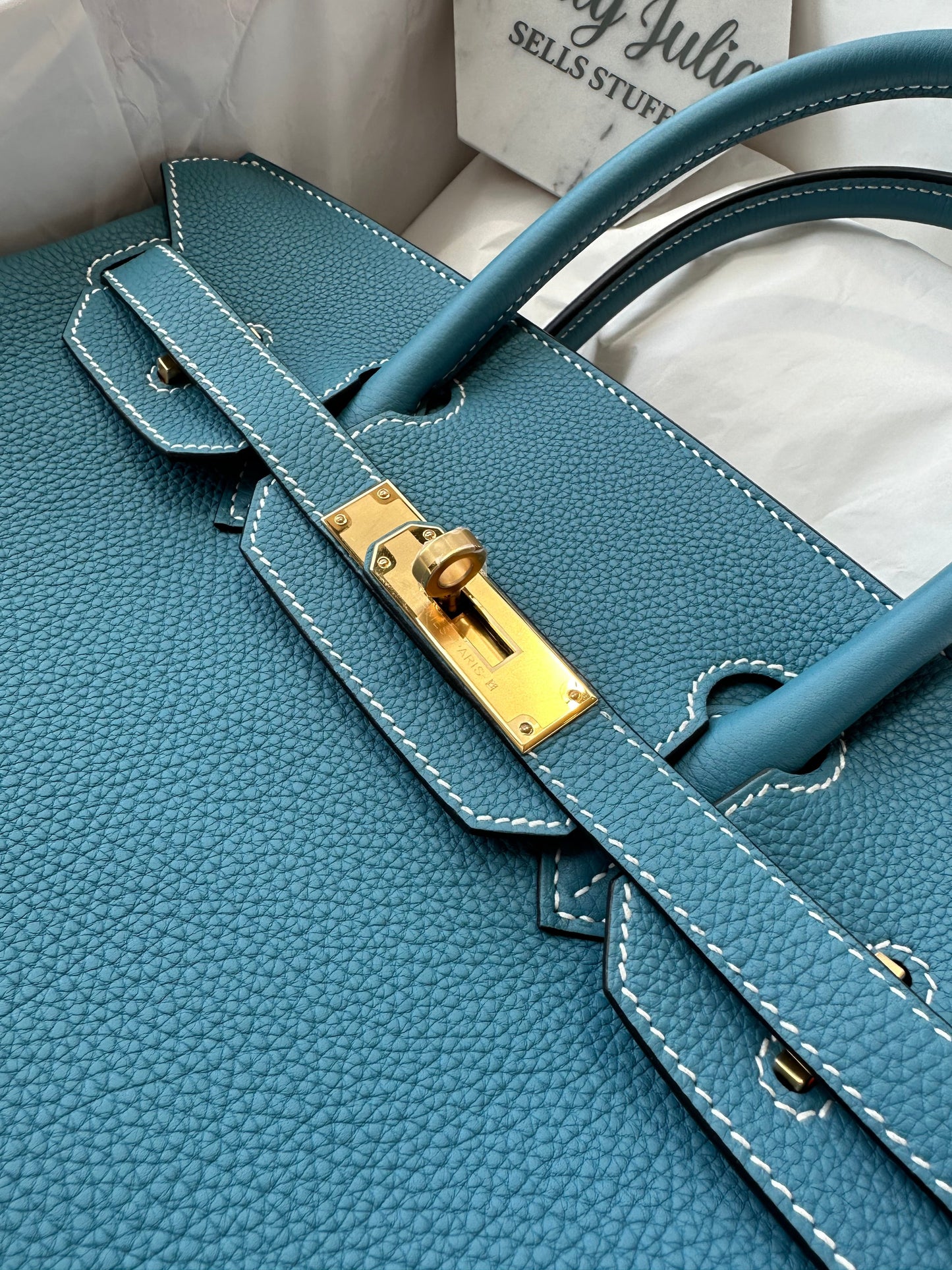 Hermes 2024 Birkin 30 Blue Jean Togo GHW - Carly Julia Sells Stuff, LLC