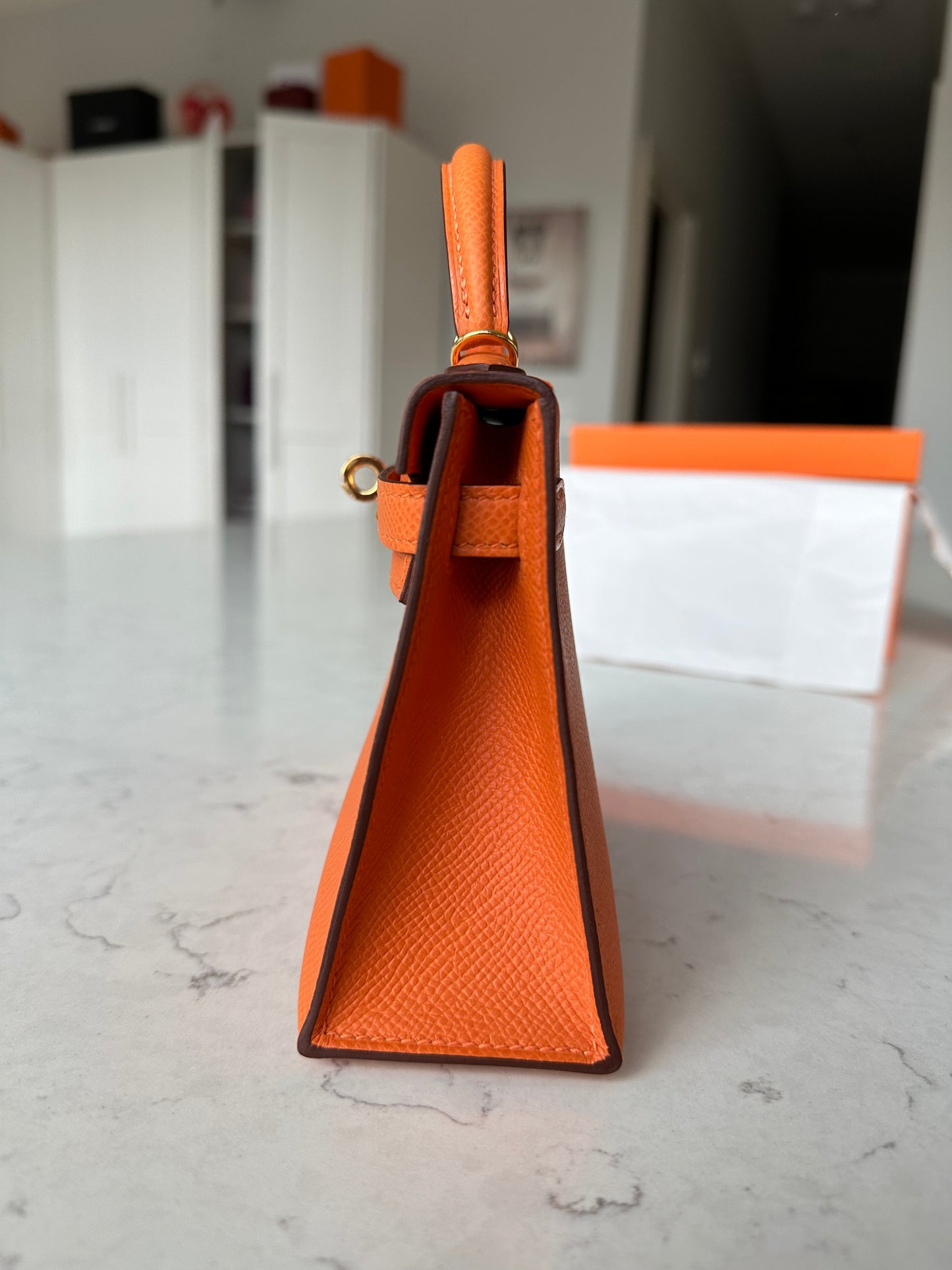 Hermes 2024 Mini Kelly Orange GHW - Carly Julia Sells Stuff, LLC