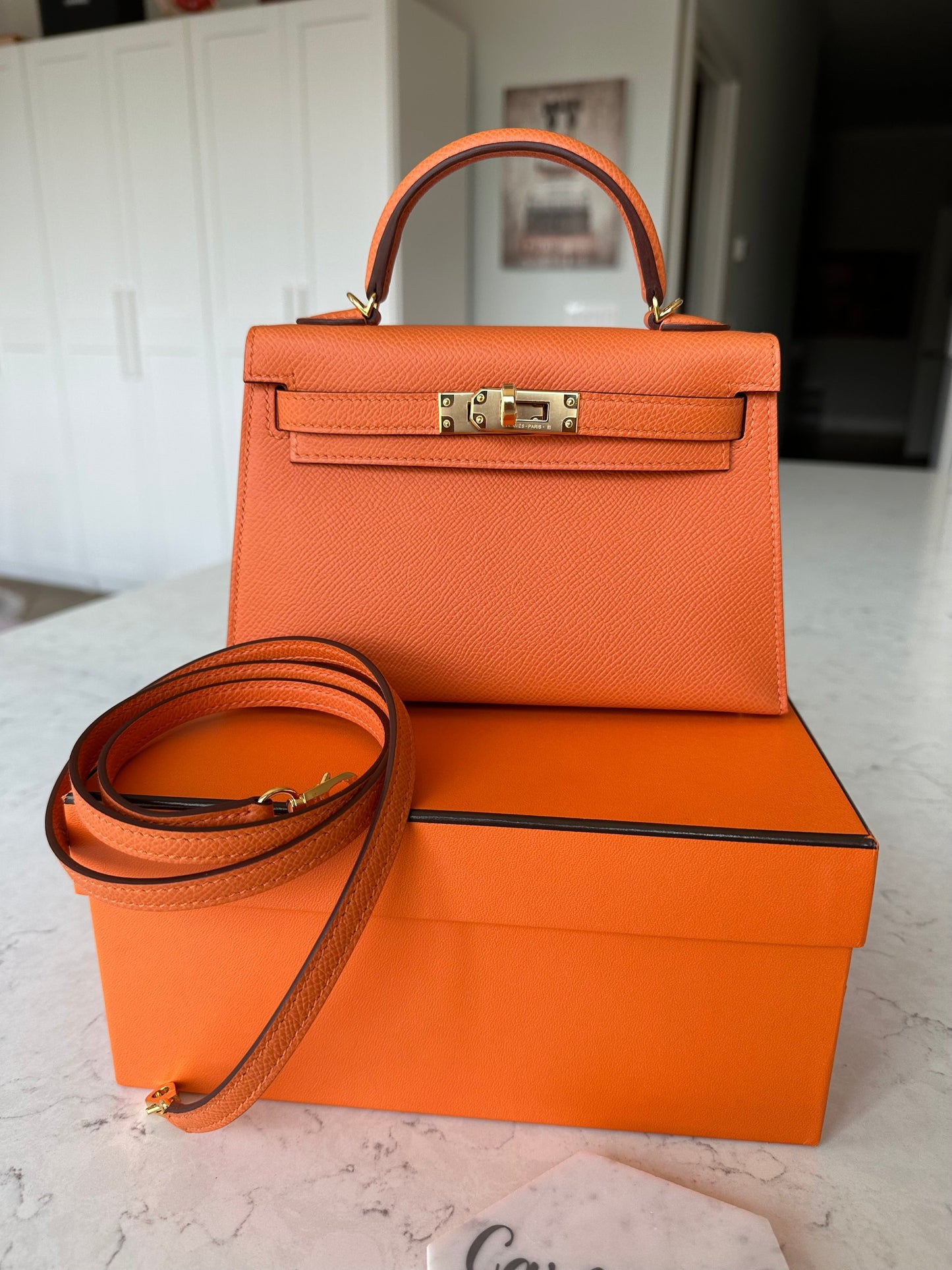 Hermes 2024 Mini Kelly Orange GHW - Carly Julia Sells Stuff, LLC