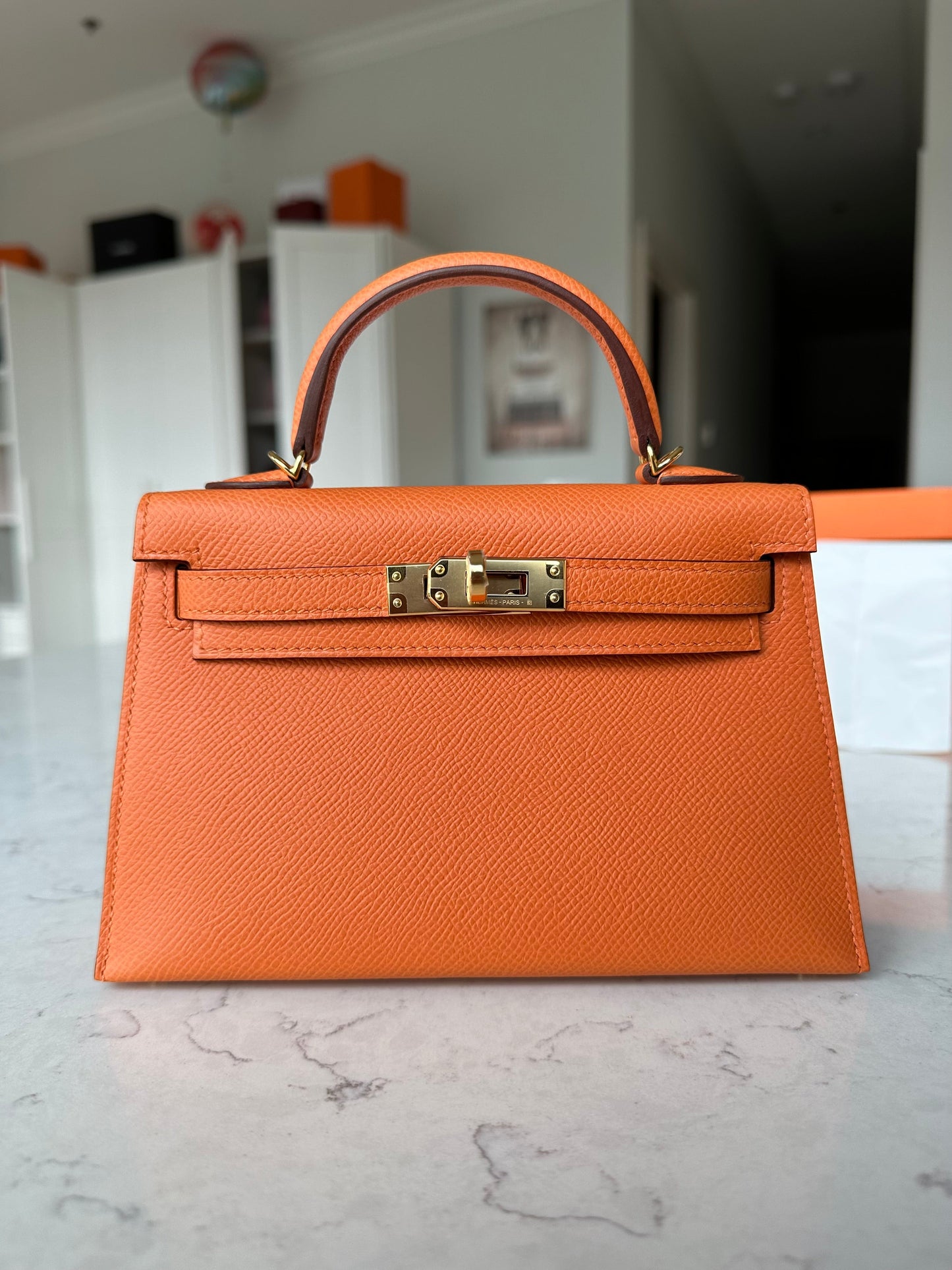 Hermes 2024 Mini Kelly Orange GHW - Carly Julia Sells Stuff, LLC