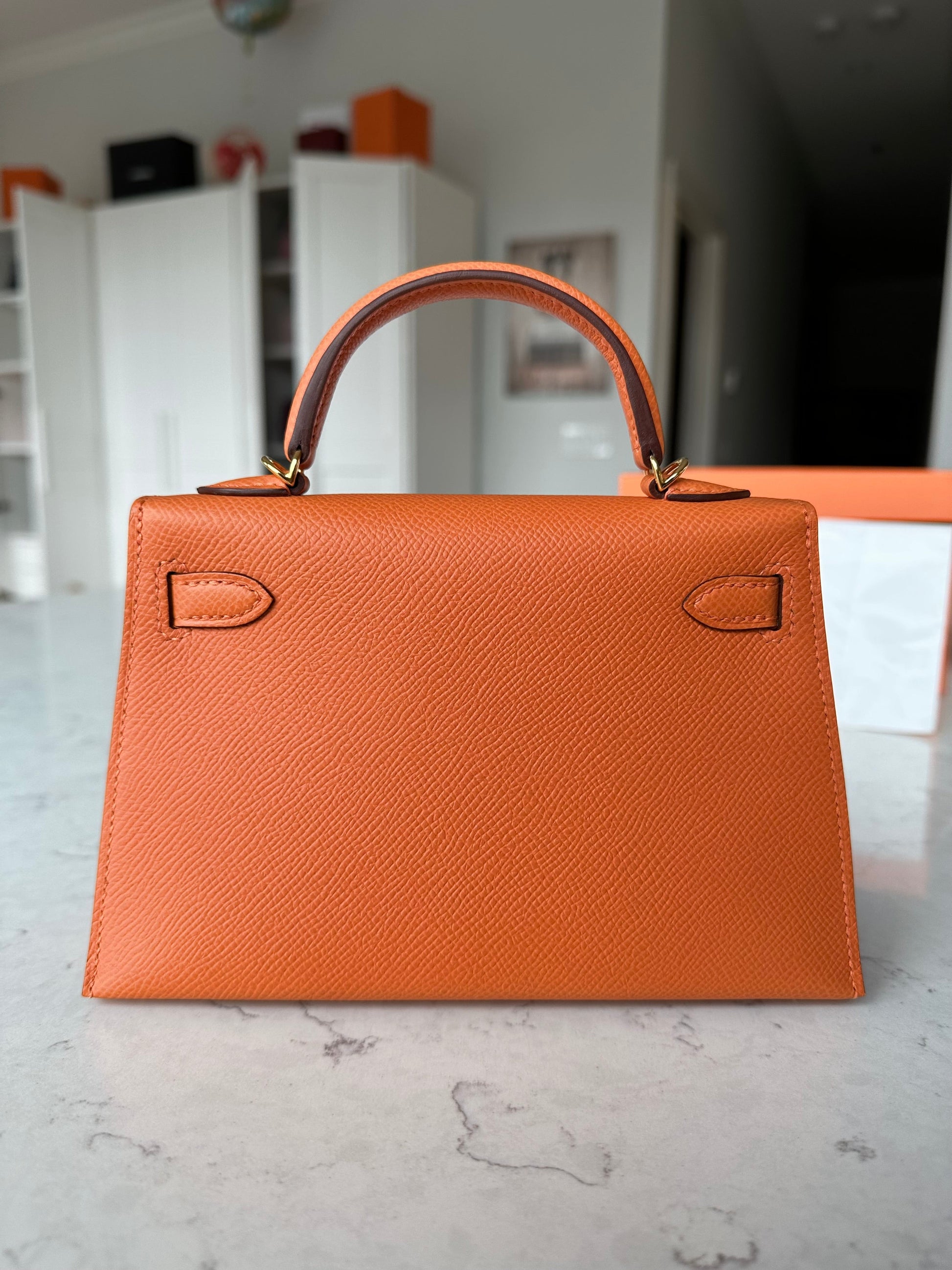 Hermes 2024 Mini Kelly Orange GHW - Carly Julia Sells Stuff, LLC