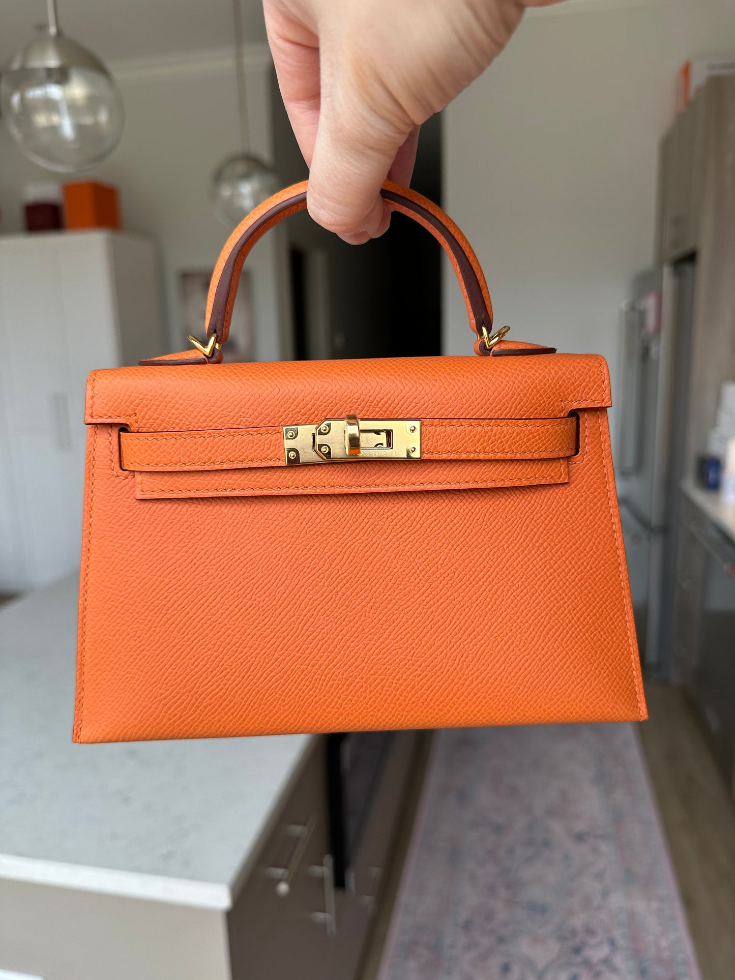 Hermes 2024 Mini Kelly Orange GHW - Carly Julia Sells Stuff, LLC