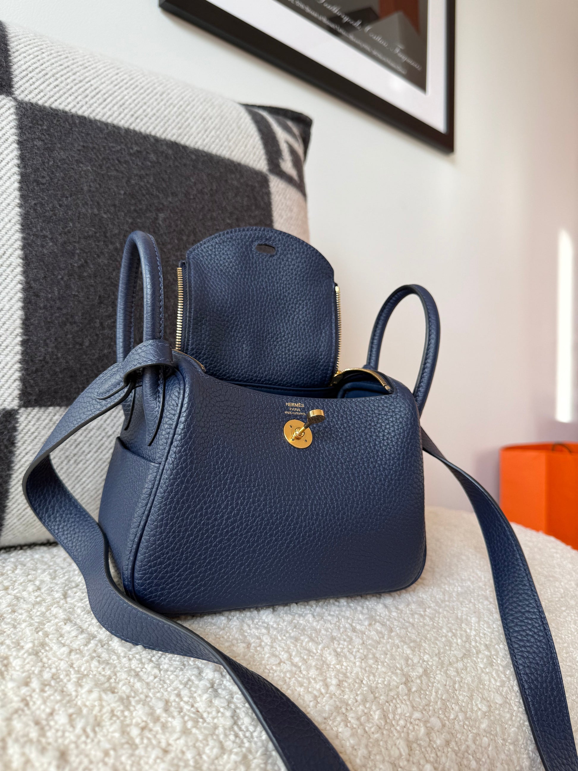 Hermes 2024 Mini Lindy Dark Blue Navy GHW - Carly Julia Sells Stuff, LLC