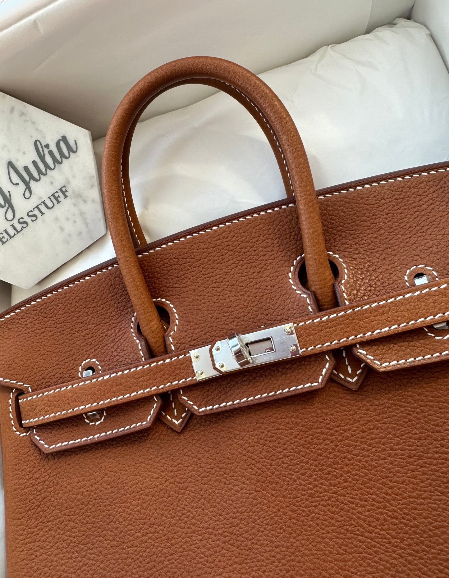 Hermes Birkin 25 Fauve Barenia Faubourg PHW - Carly Julia Sells Stuff, LLC