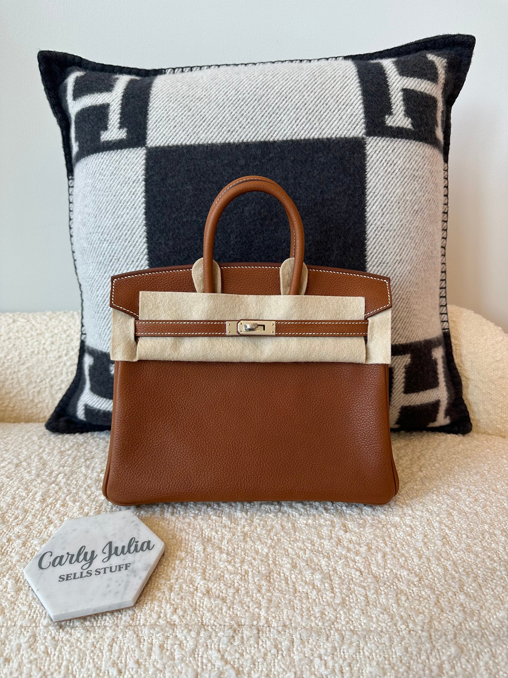 Hermes Birkin 25 Fauve Barenia Faubourg PHW - Carly Julia Sells Stuff, LLC