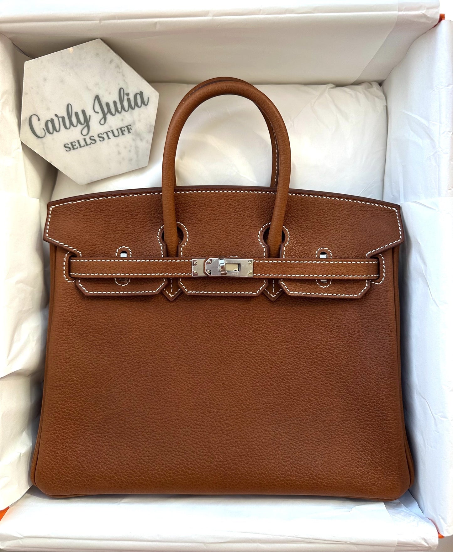 Hermes Birkin 25 Fauve Barenia Faubourg PHW - Carly Julia Sells Stuff, LLC