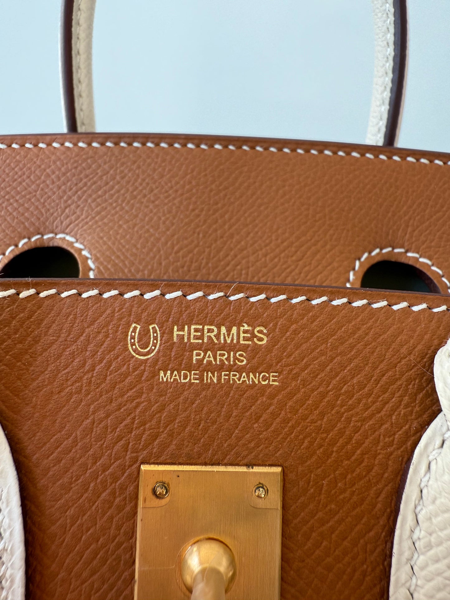 Hermes Birkin 25 HSS Special Order Gold & Craie Epsom Retourne BGHW - Carly Julia Sells Stuff, LLC