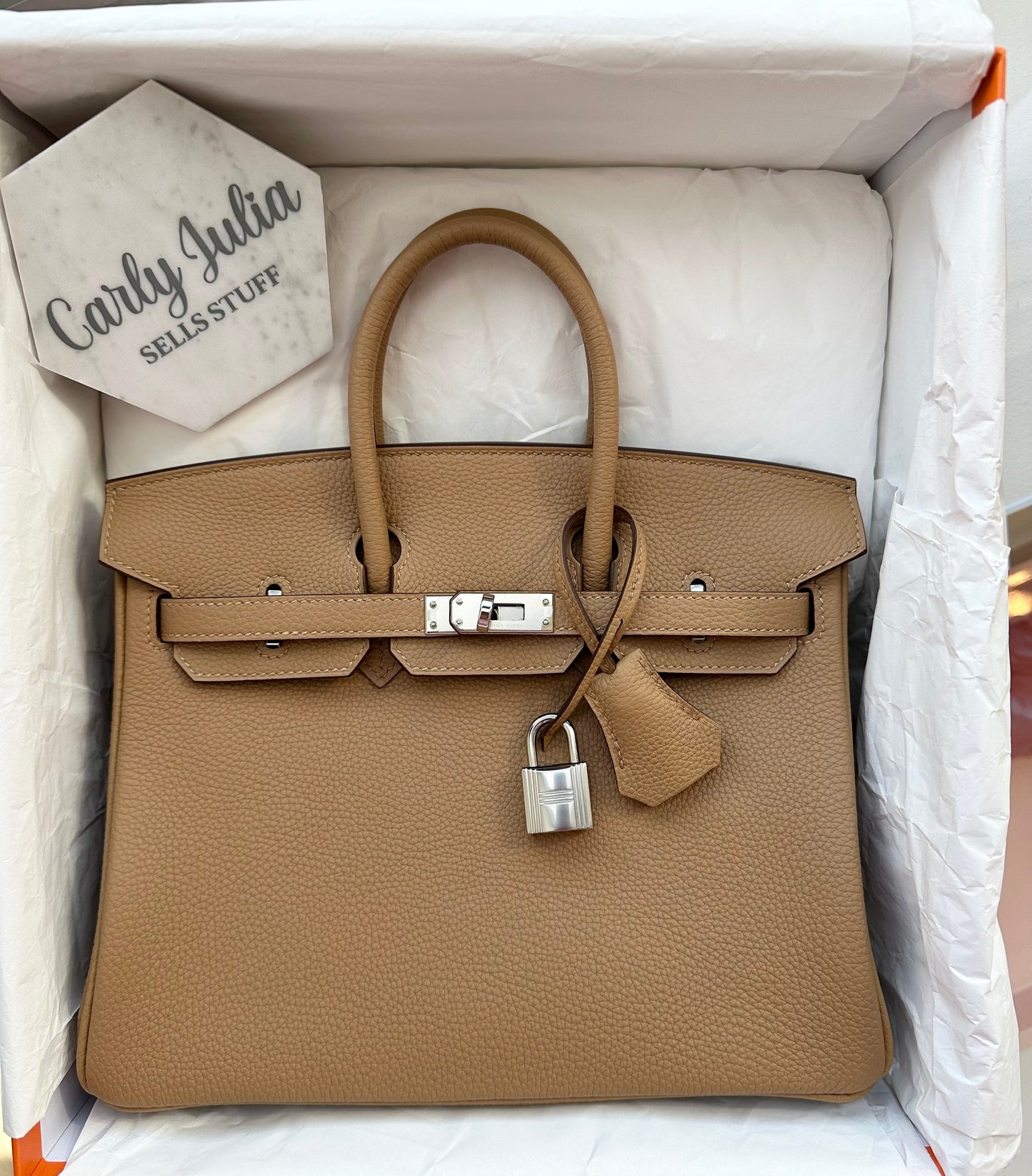 Hermes Birkin 25 Togo Biscuit PHW - Carly Julia Sells Stuff, LLC