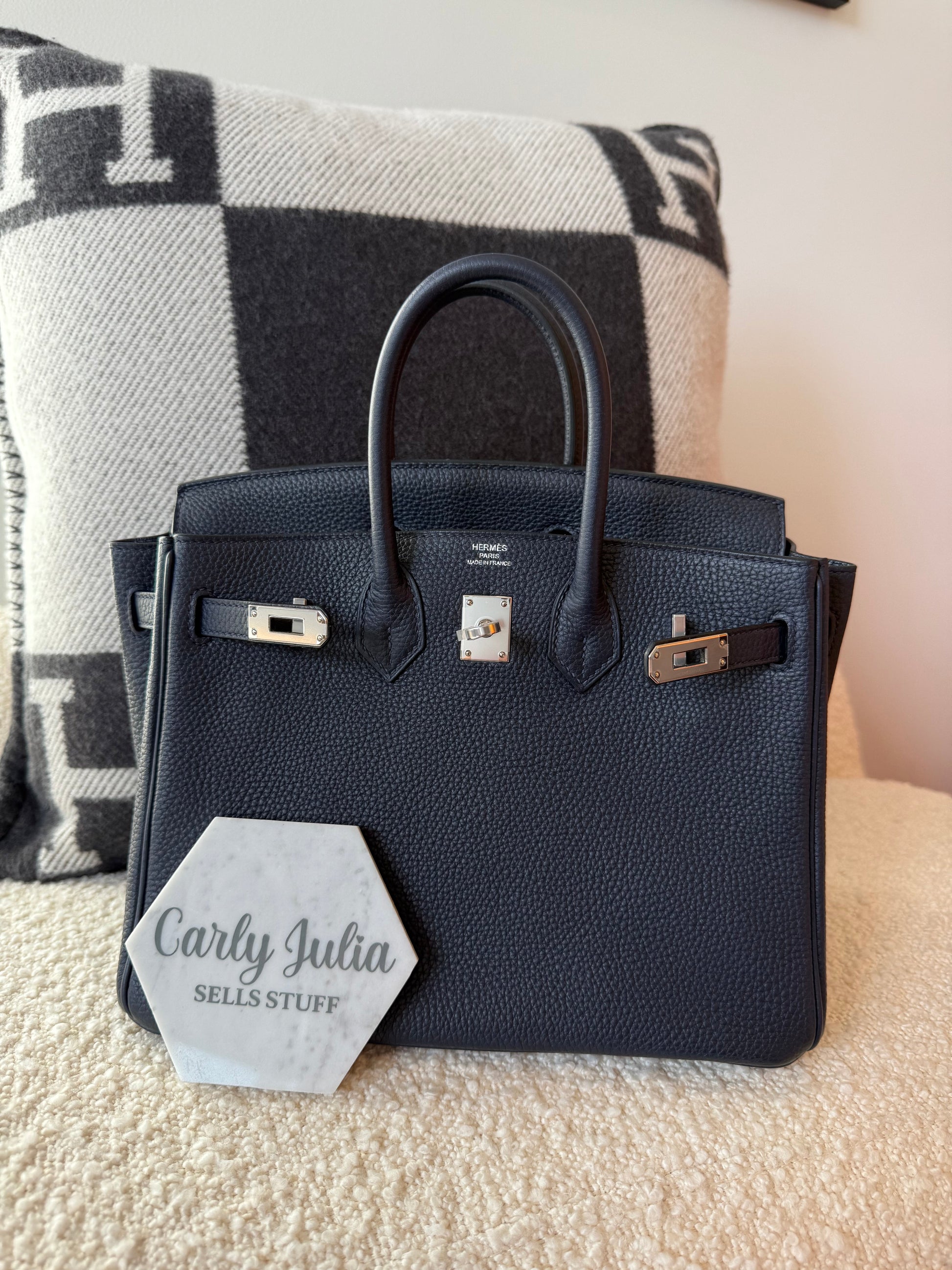 Hermes Birkin 25 Togo Blue Nuit PHW - Carly Julia Sells Stuff, LLC