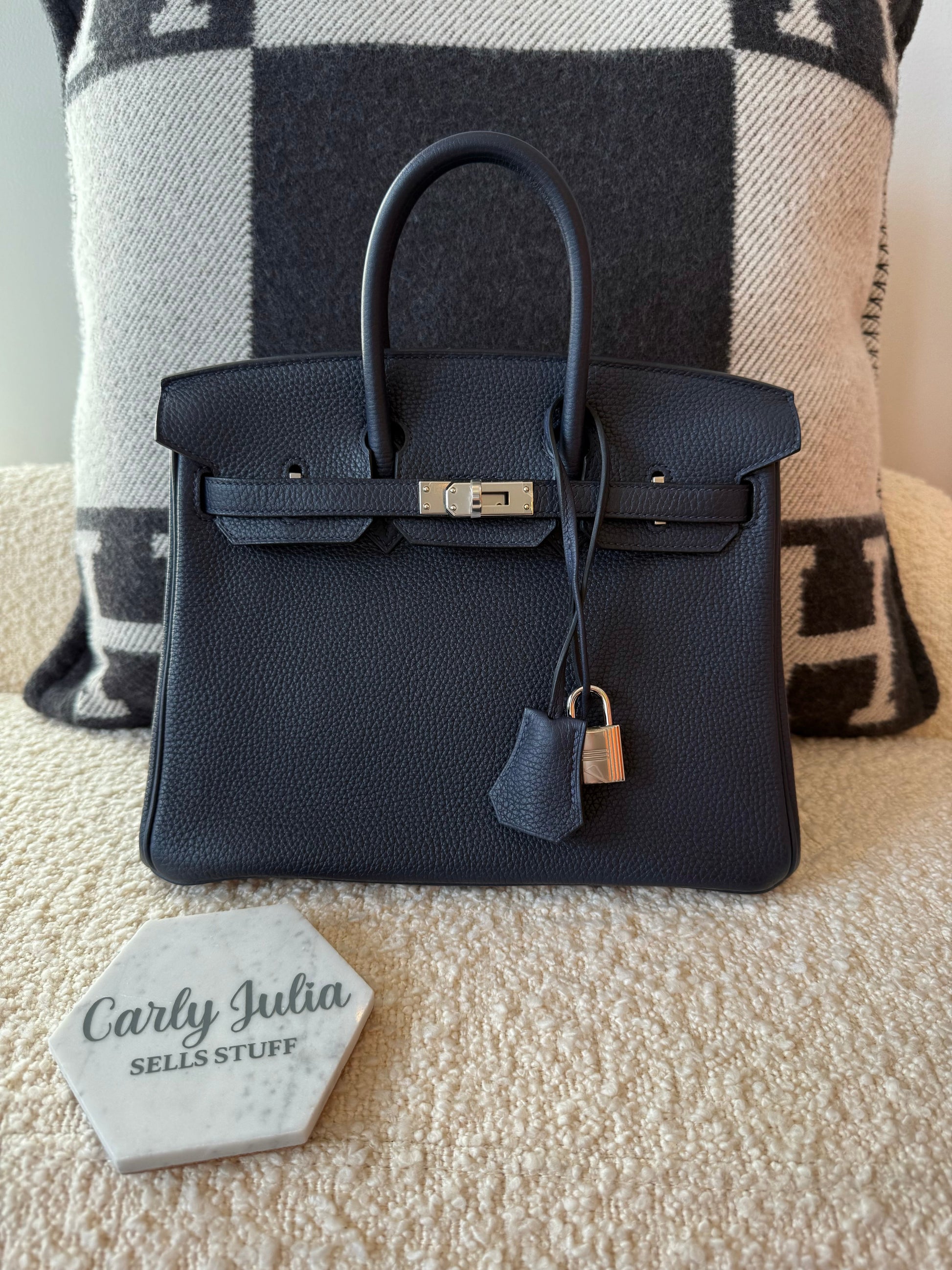 Hermes Birkin 25 Togo Blue Nuit PHW - Carly Julia Sells Stuff, LLC