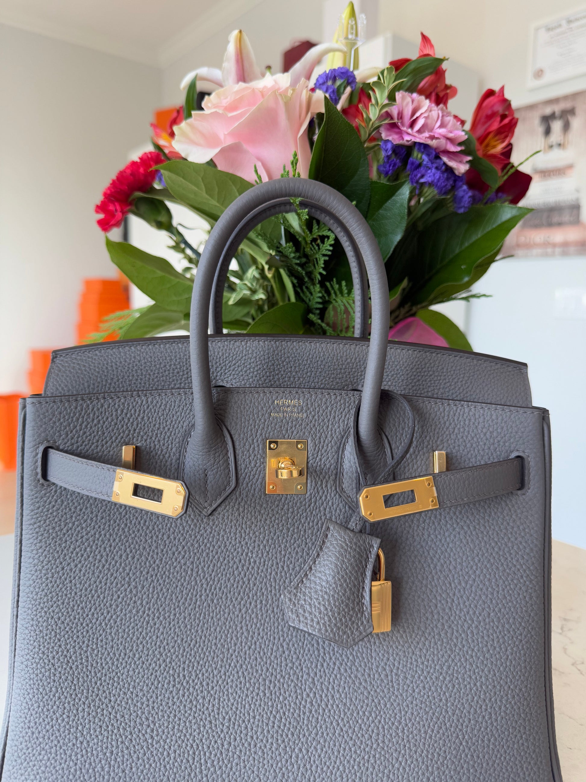 Hermes Birkin 25 Togo Etain - Carly Julia Sells Stuff, LLC