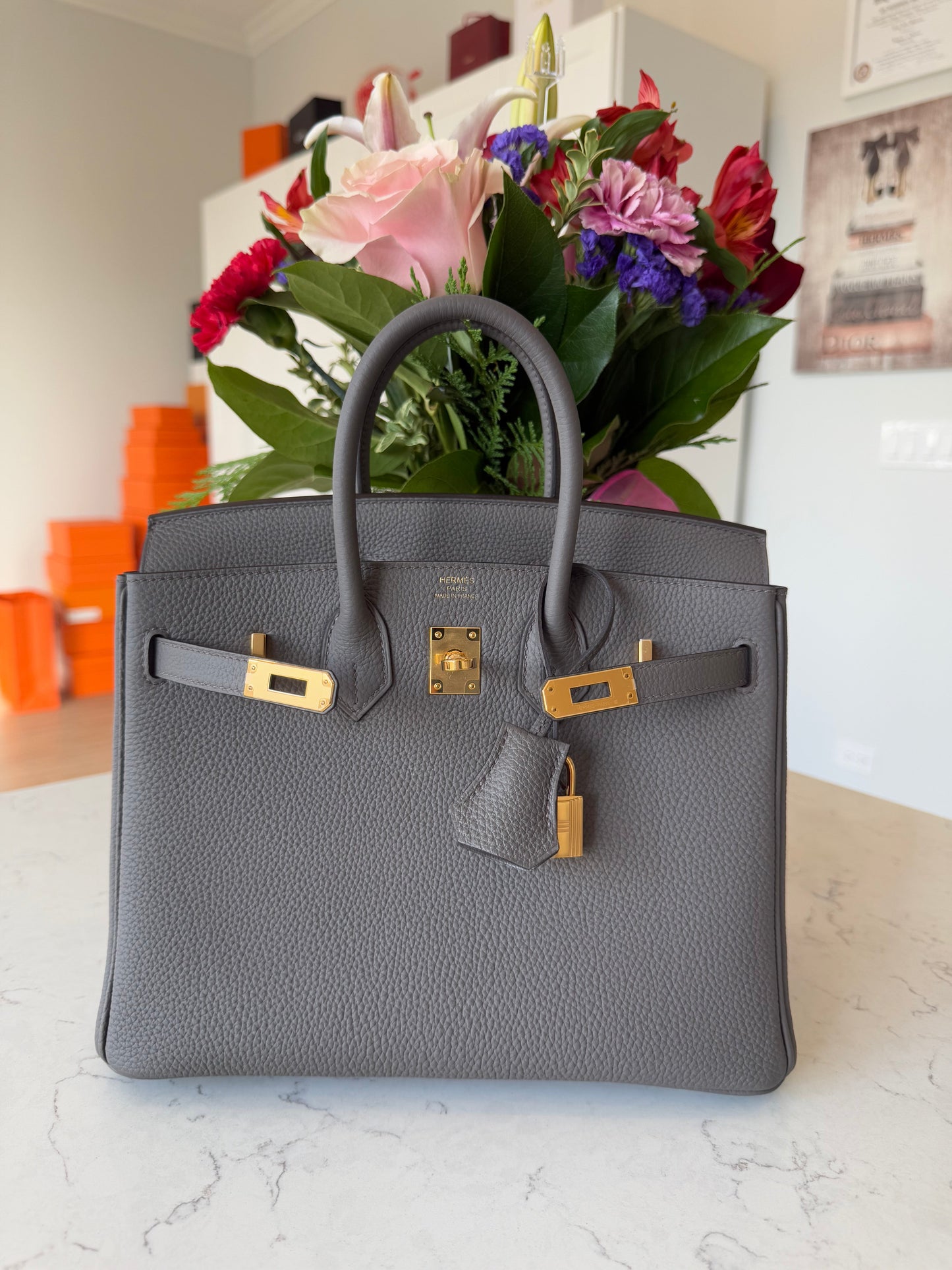 Hermes Birkin 25 Togo Etain - Carly Julia Sells Stuff, LLC