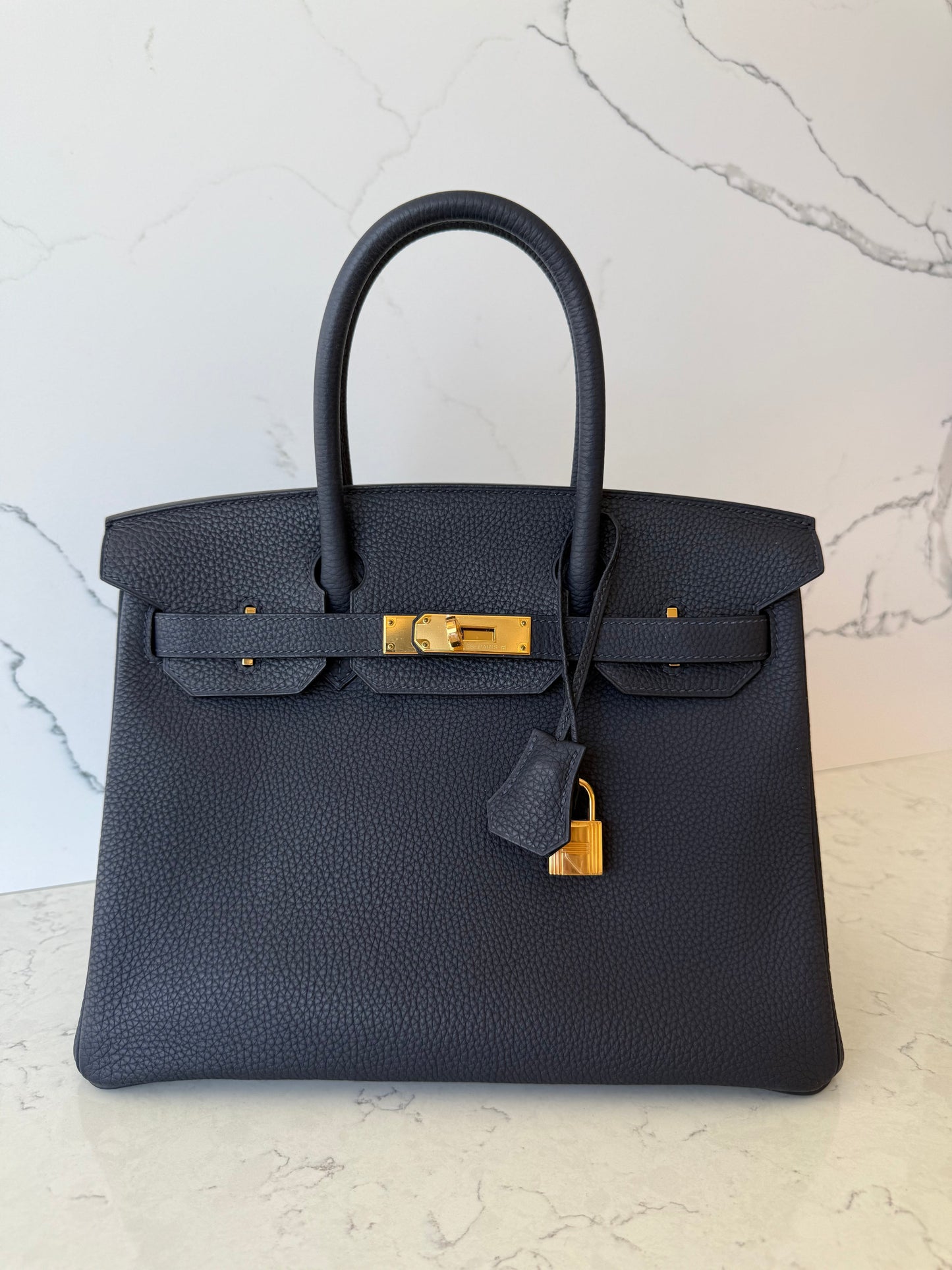 Hermes Birkin 30 Blue Nuit Togo GHW - Carly Julia Sells Stuff, LLC