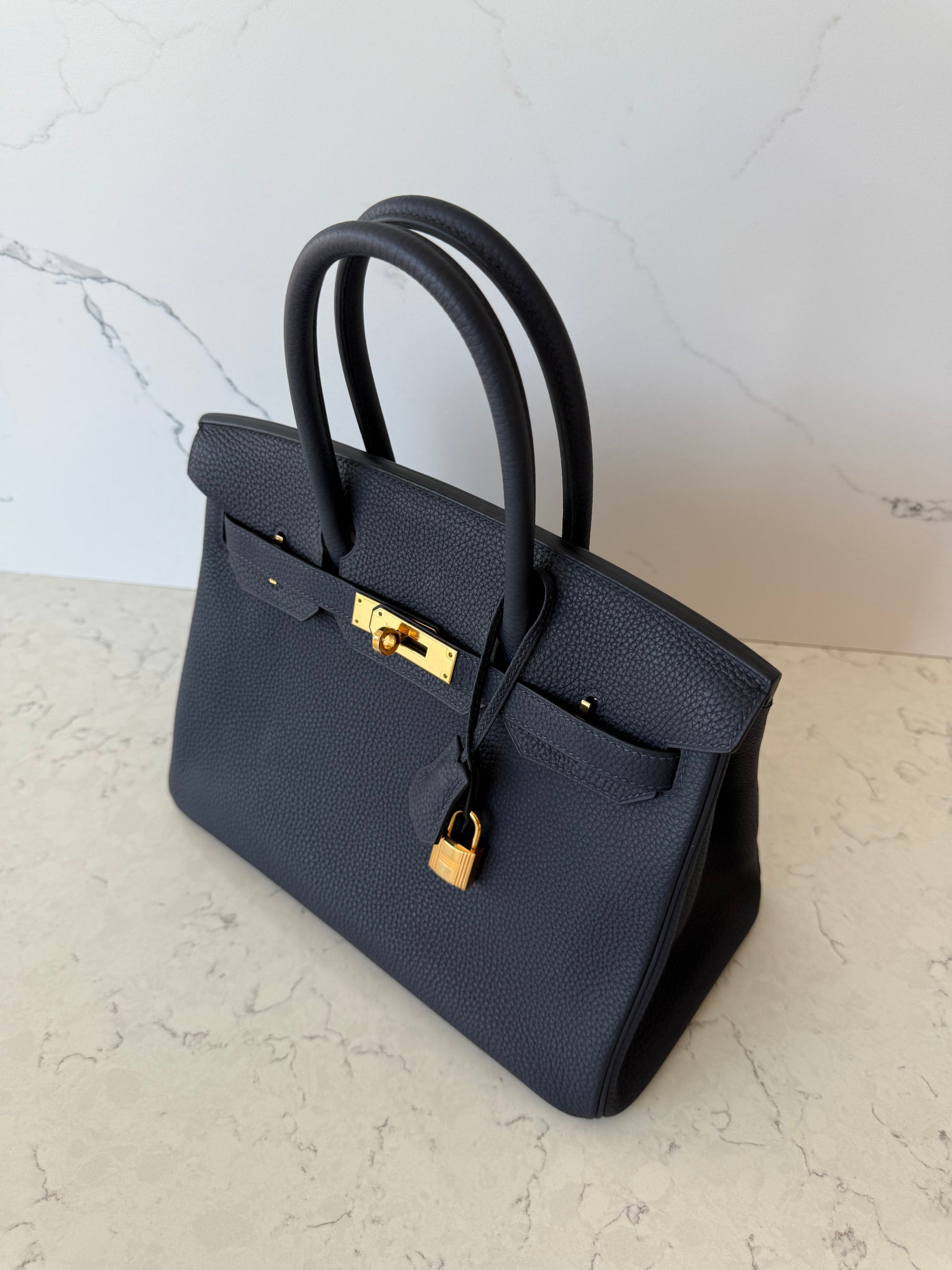 Hermes Birkin 30 Blue Nuit Togo GHW - Carly Julia Sells Stuff, LLC