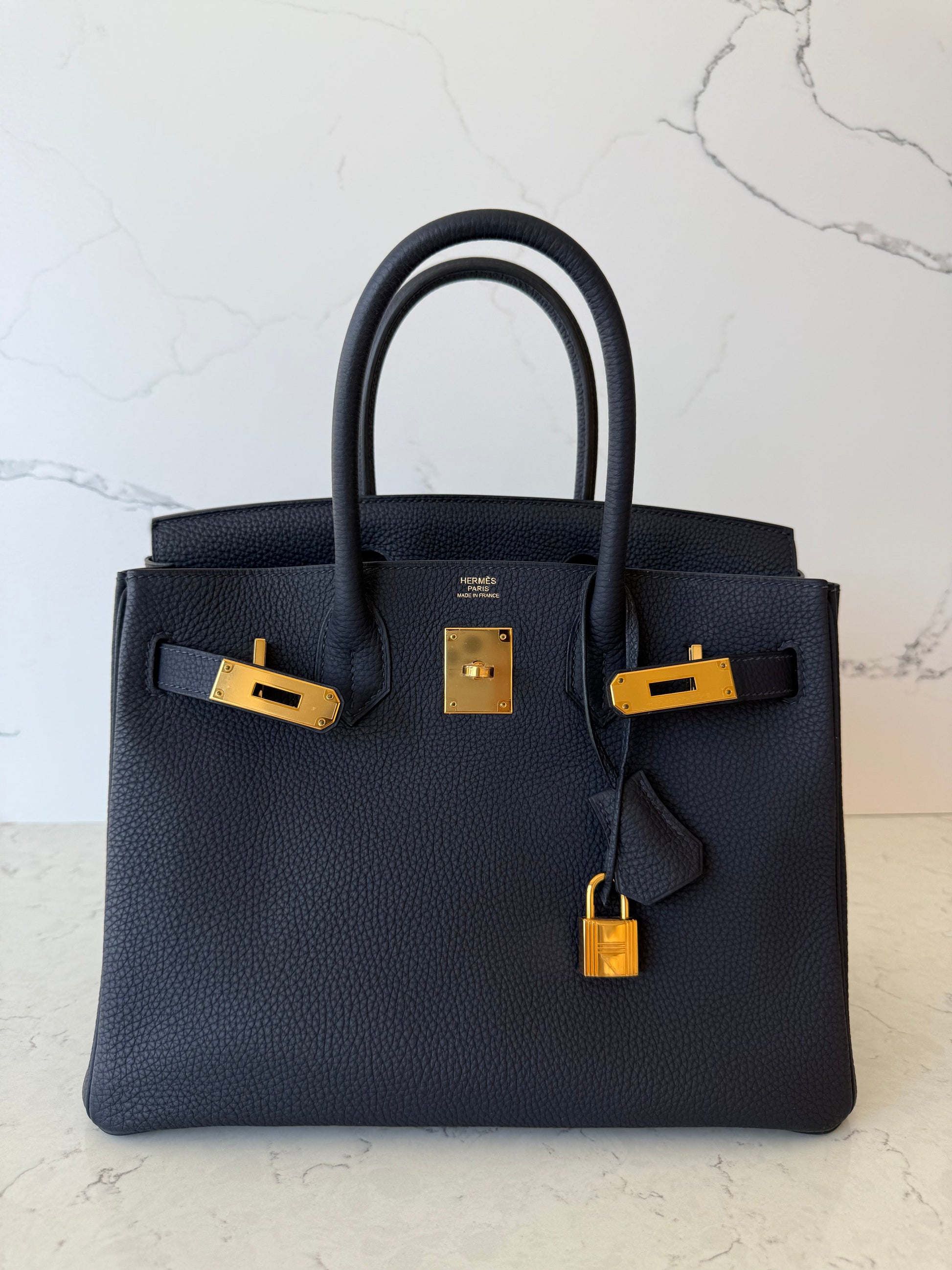 Hermes Birkin 30 Blue Nuit Togo GHW - Carly Julia Sells Stuff, LLC