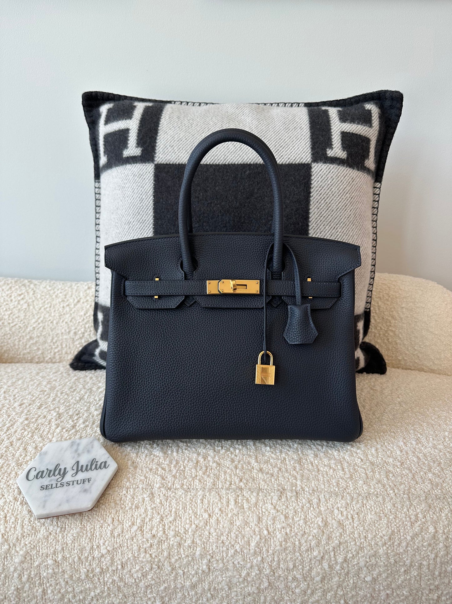 Hermes Birkin 30 Blue Nuit Togo GHW - Carly Julia Sells Stuff, LLC